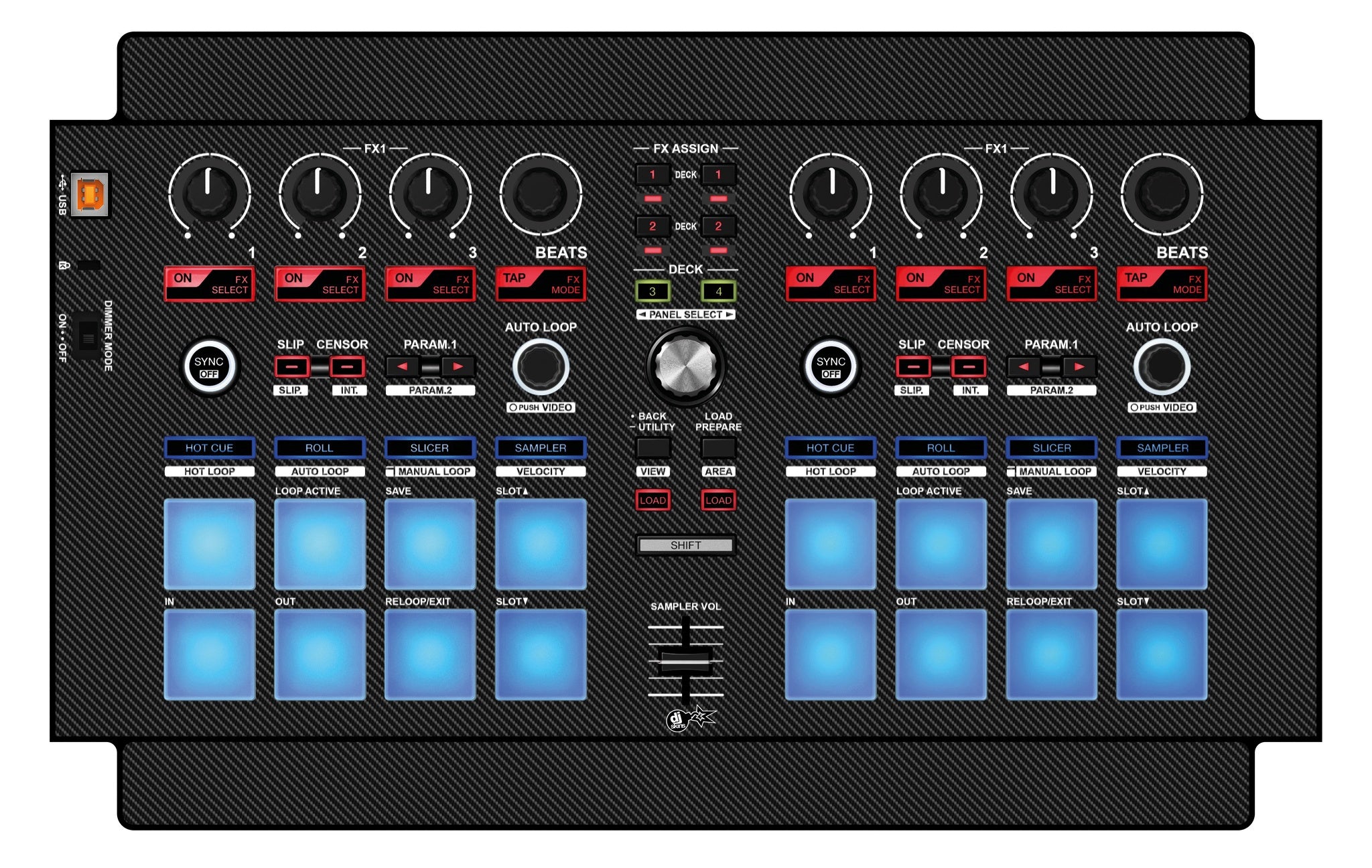 Pioneer DJ DDJ SP 1 Skin Carbon