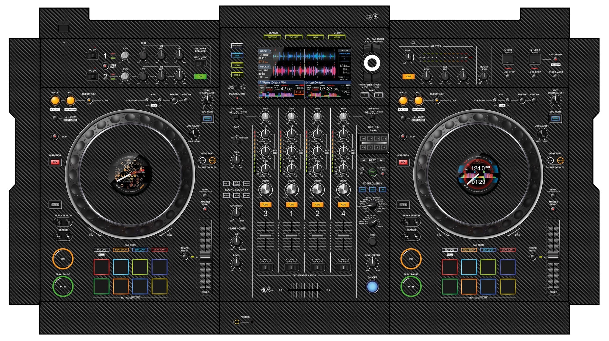 Pioneer DJ XDJ XZ Skin Carbon