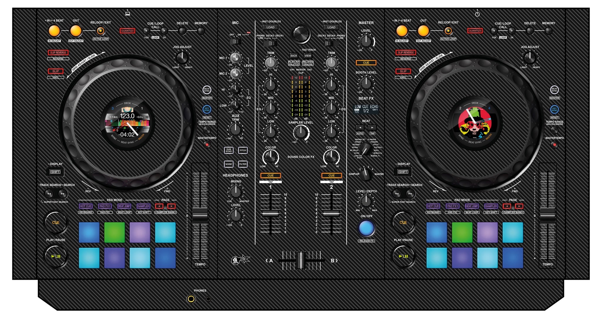 Pioneer DJ DDJ 800 Skin Carbon