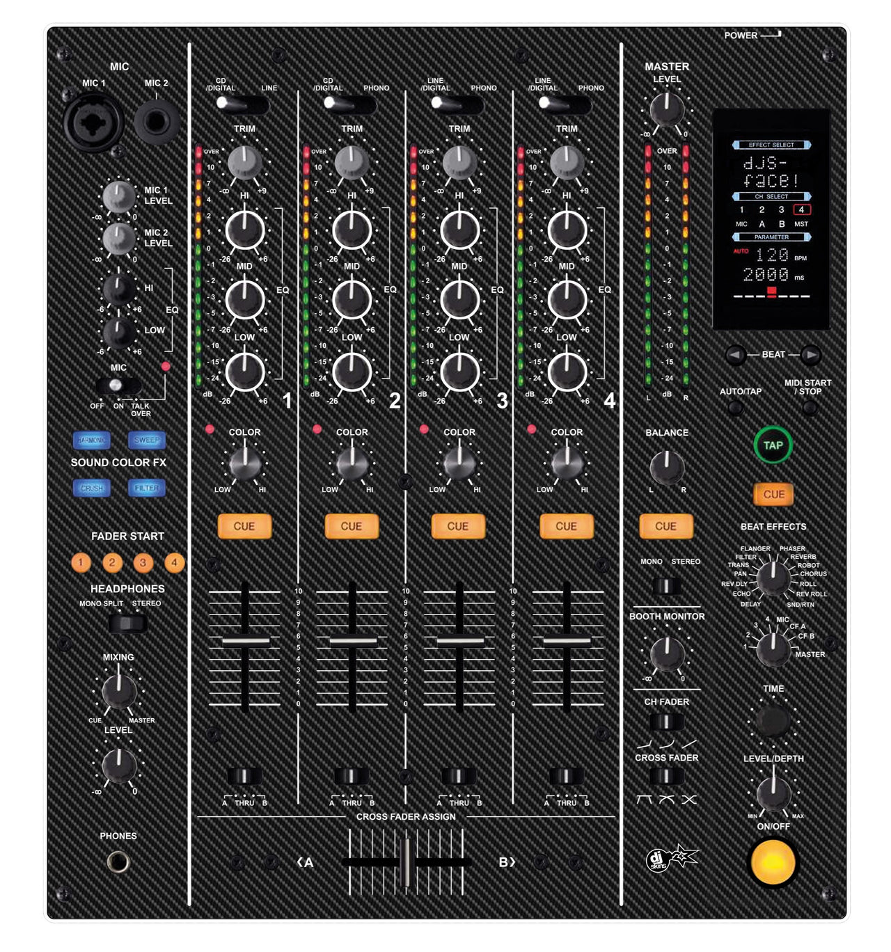 Pioneer DJ DJM 800 Skin Carbon