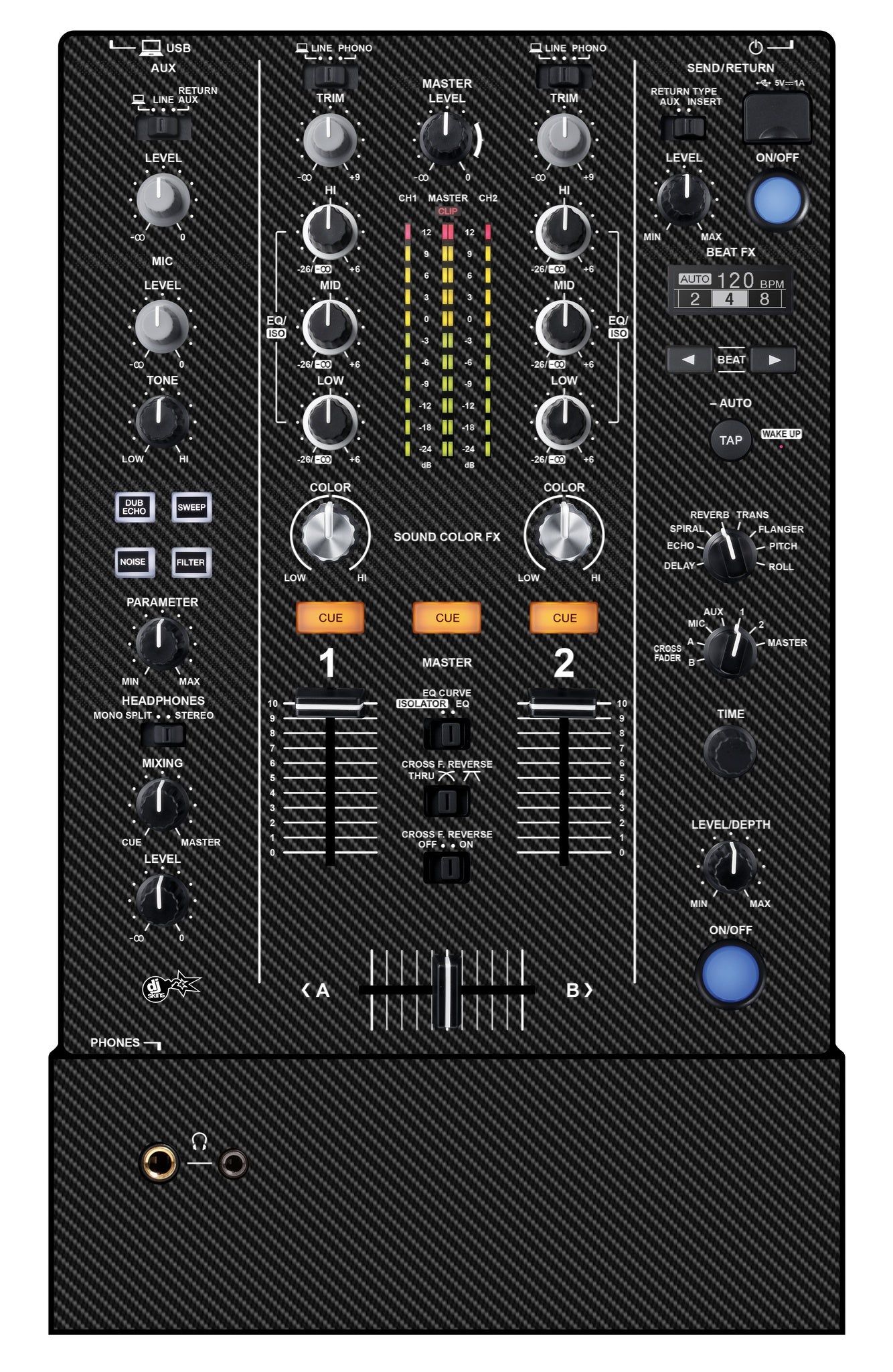 Pioneer DJ DJM 450 Skin Carbon