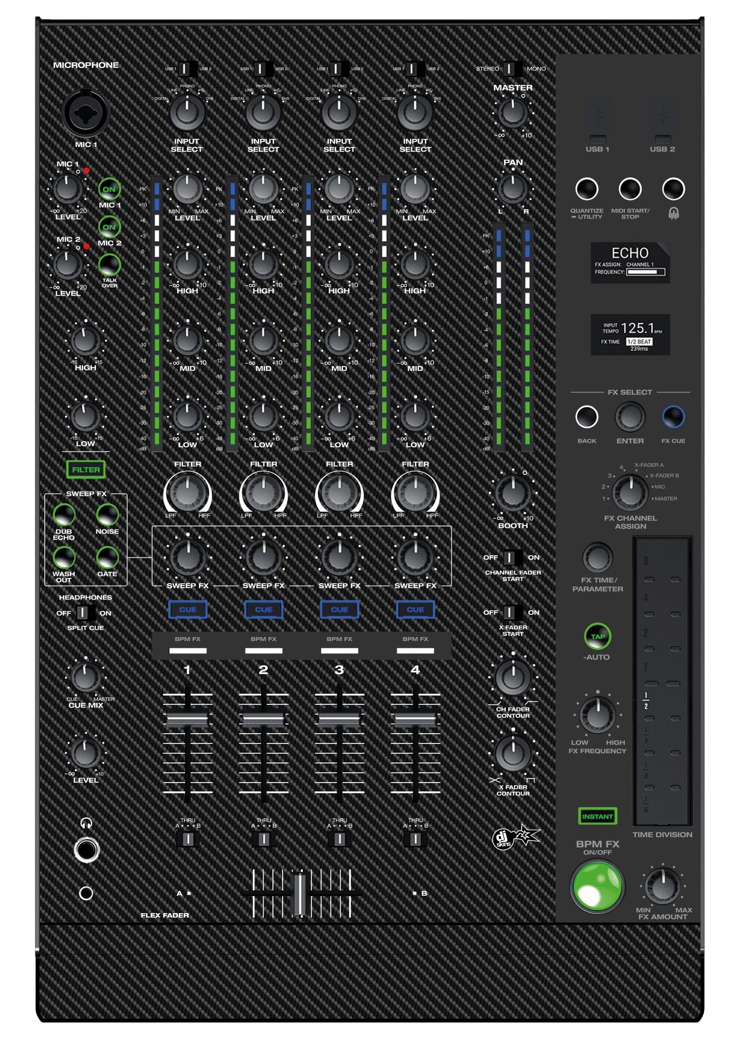 Denon DJ X 1850 Skin Carbon