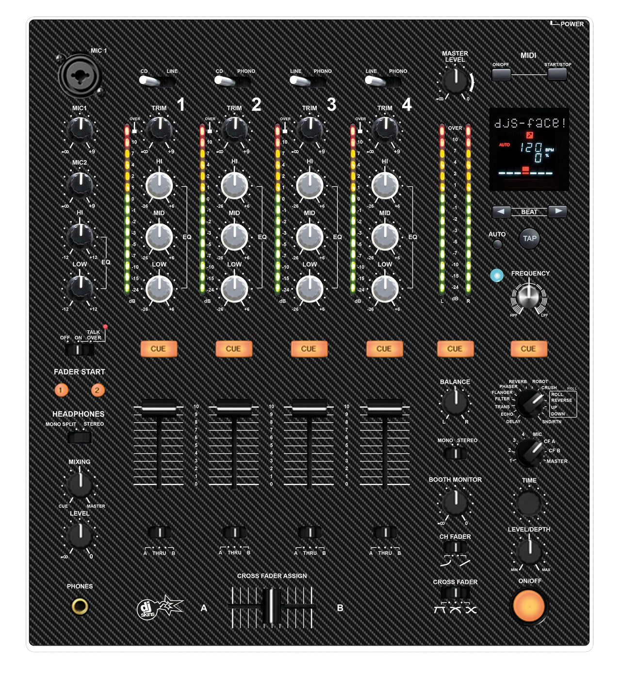 Pioneer DJ DJM 700 Skin Carbon