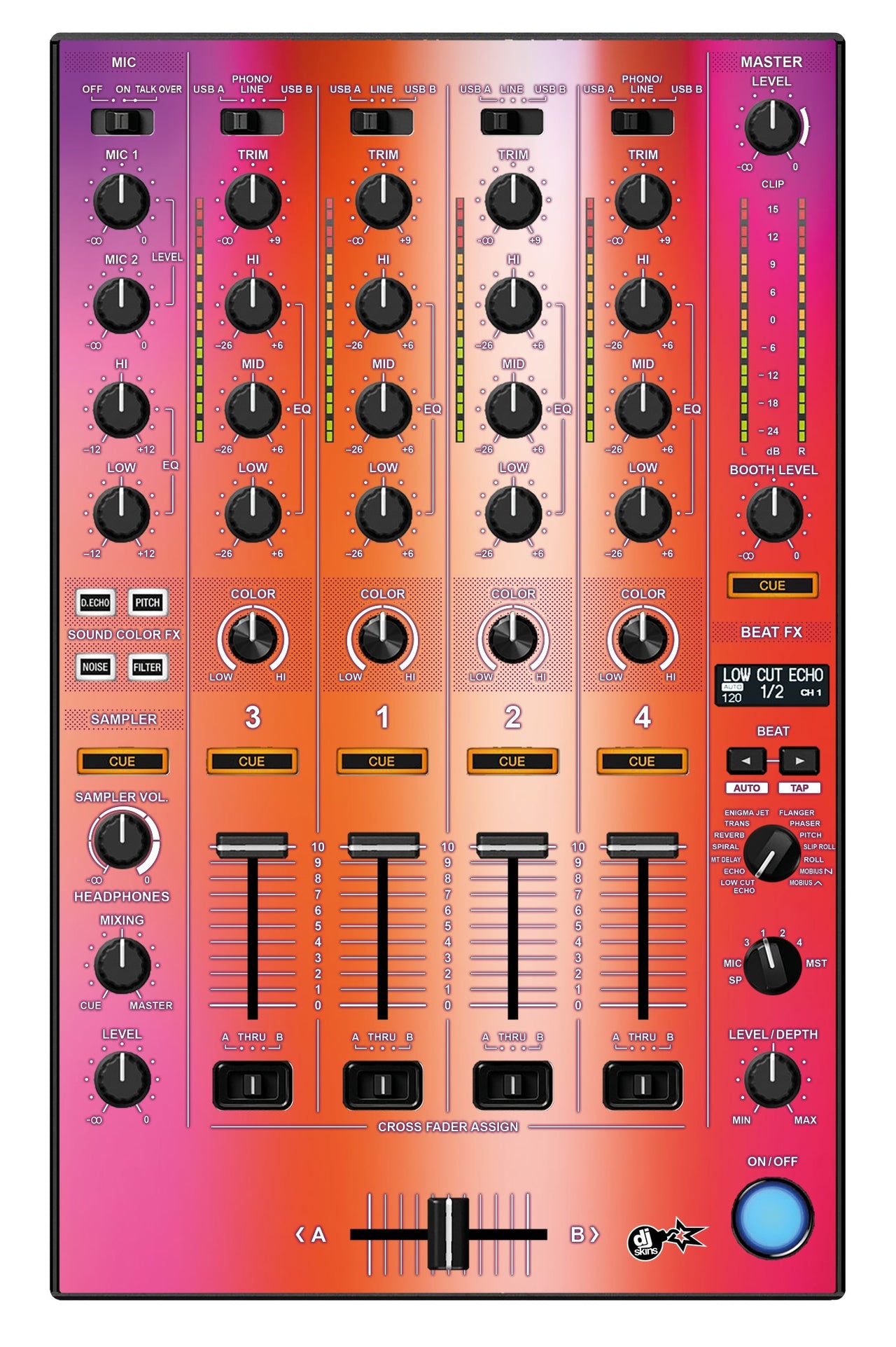 Pioneer DJ DDJ 1000 SRT MIXER Skin Club Dome
