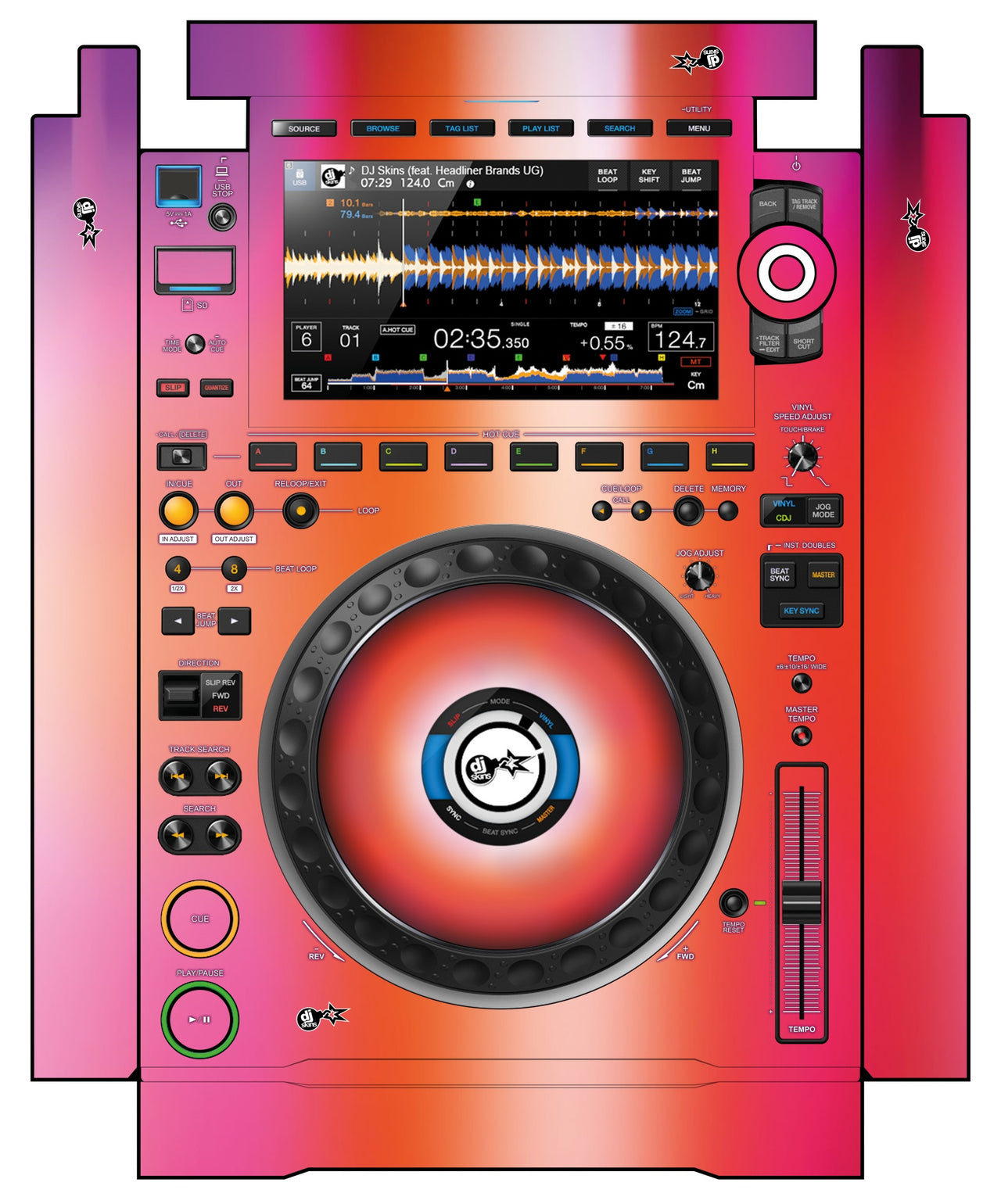 Pioneer DJ CDJ 3000 incl. SIDES Skin Club Dome