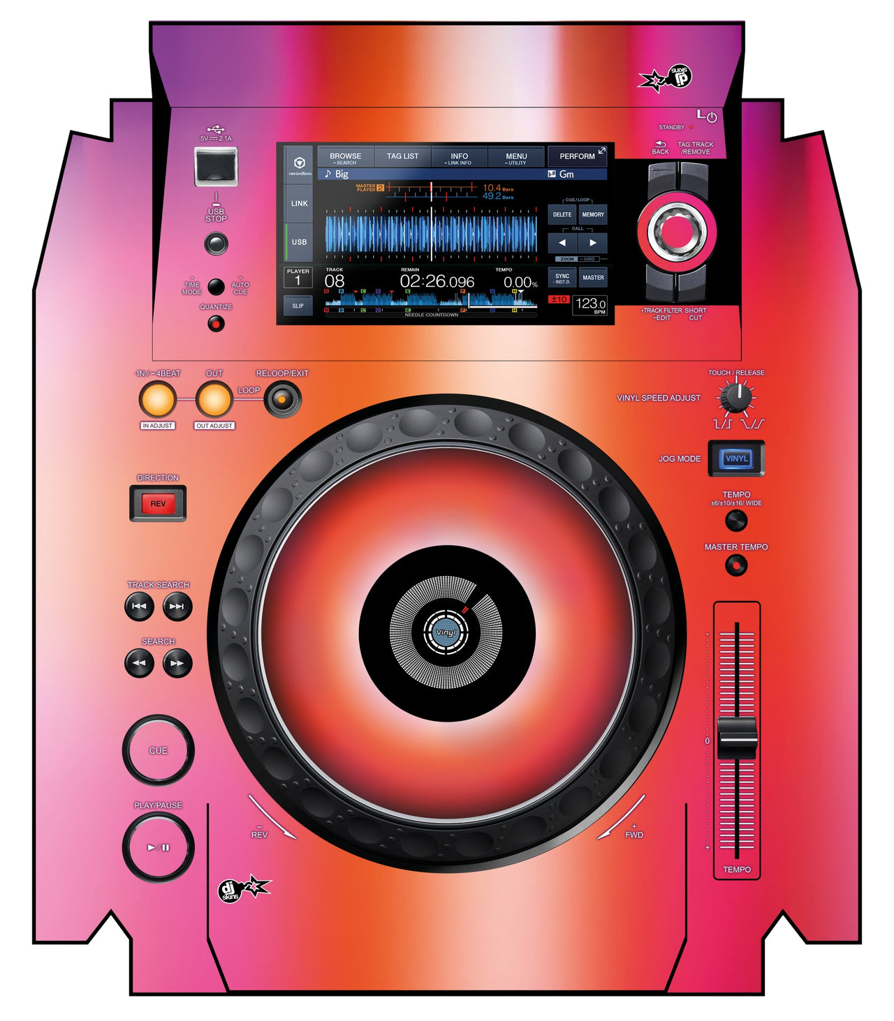 Pioneer DJ XDJ 1000 MK2 Skin Club Dome