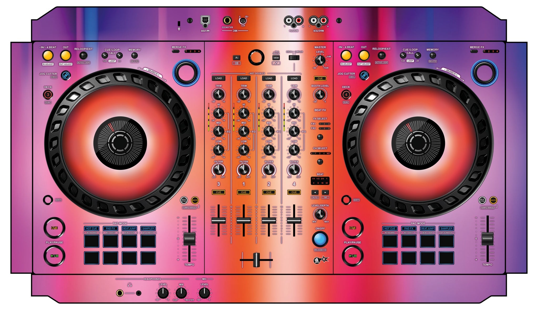 Pioneer DJ DDJ FLX6 Skin Club Dome