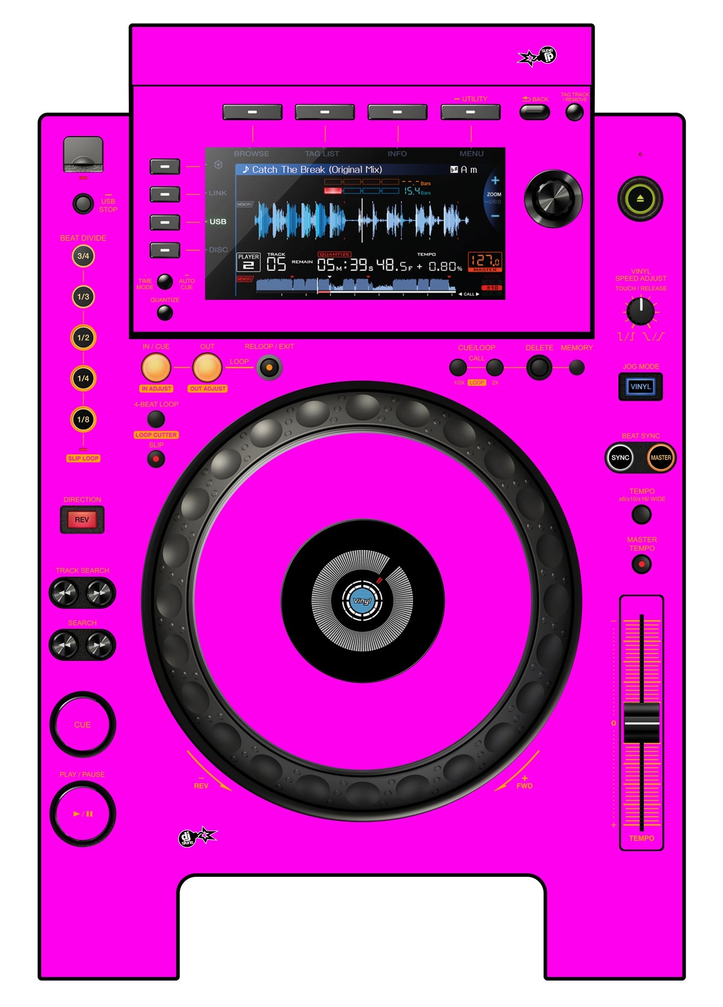 Pioneer DJ CDJ 900 NEXUS Skin Einfarbig