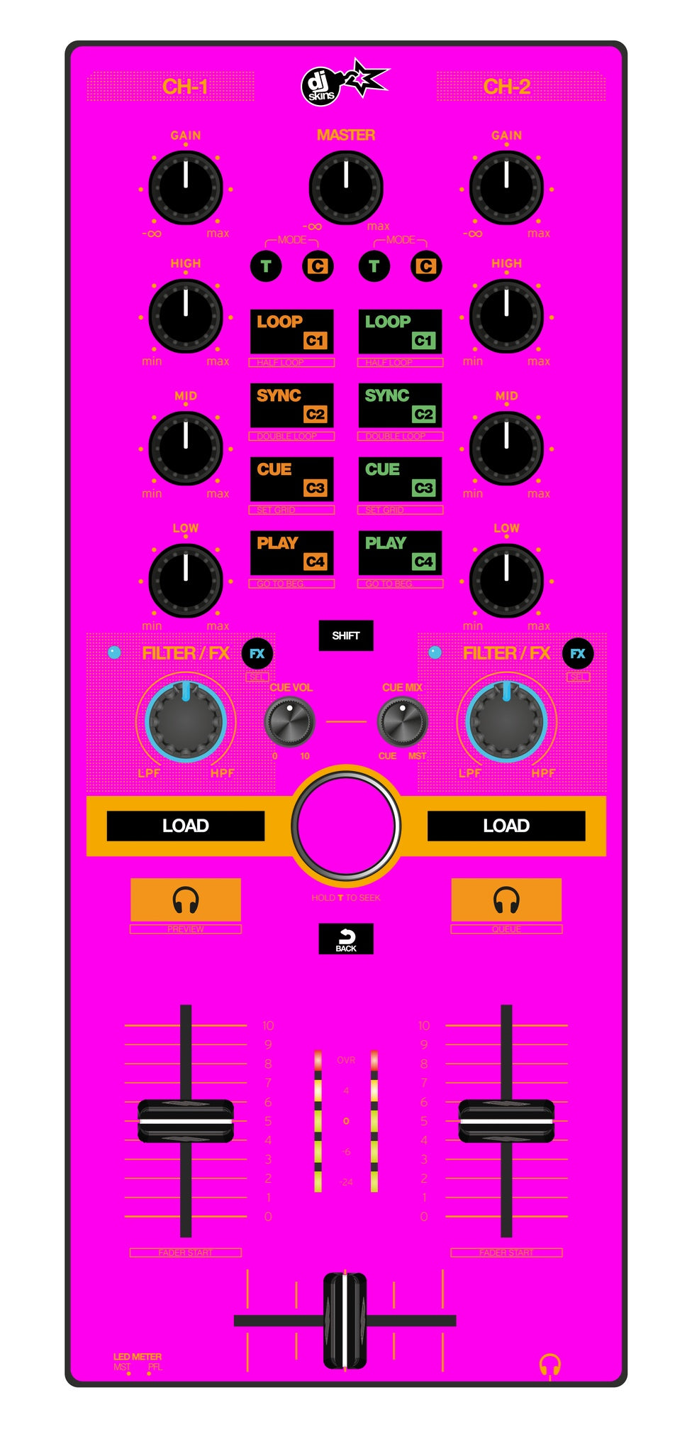 Reloop Mixtour Skin Einfarbig