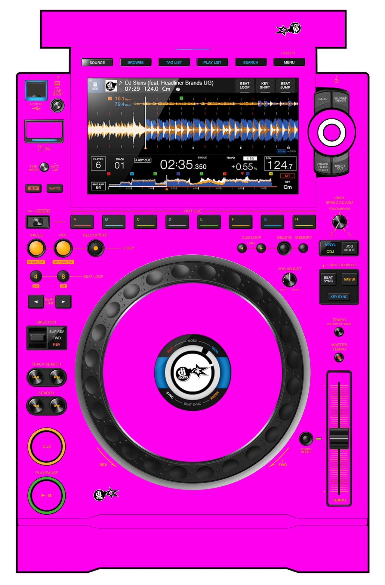 Pioneer DJ CDJ 3000 Skin Einfarbig