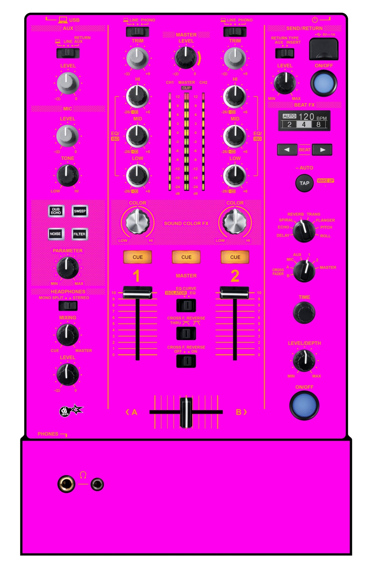 Pioneer DJ DJM 450 Skin Einfarbig