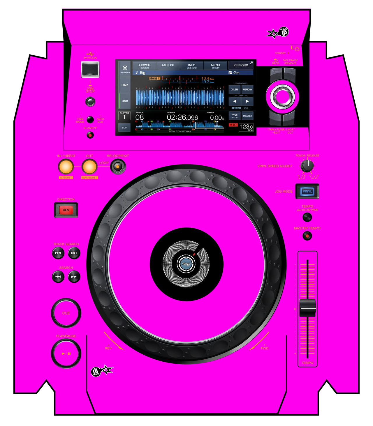 Pioneer DJ XDJ 1000 MK2 Skin Einfarbig