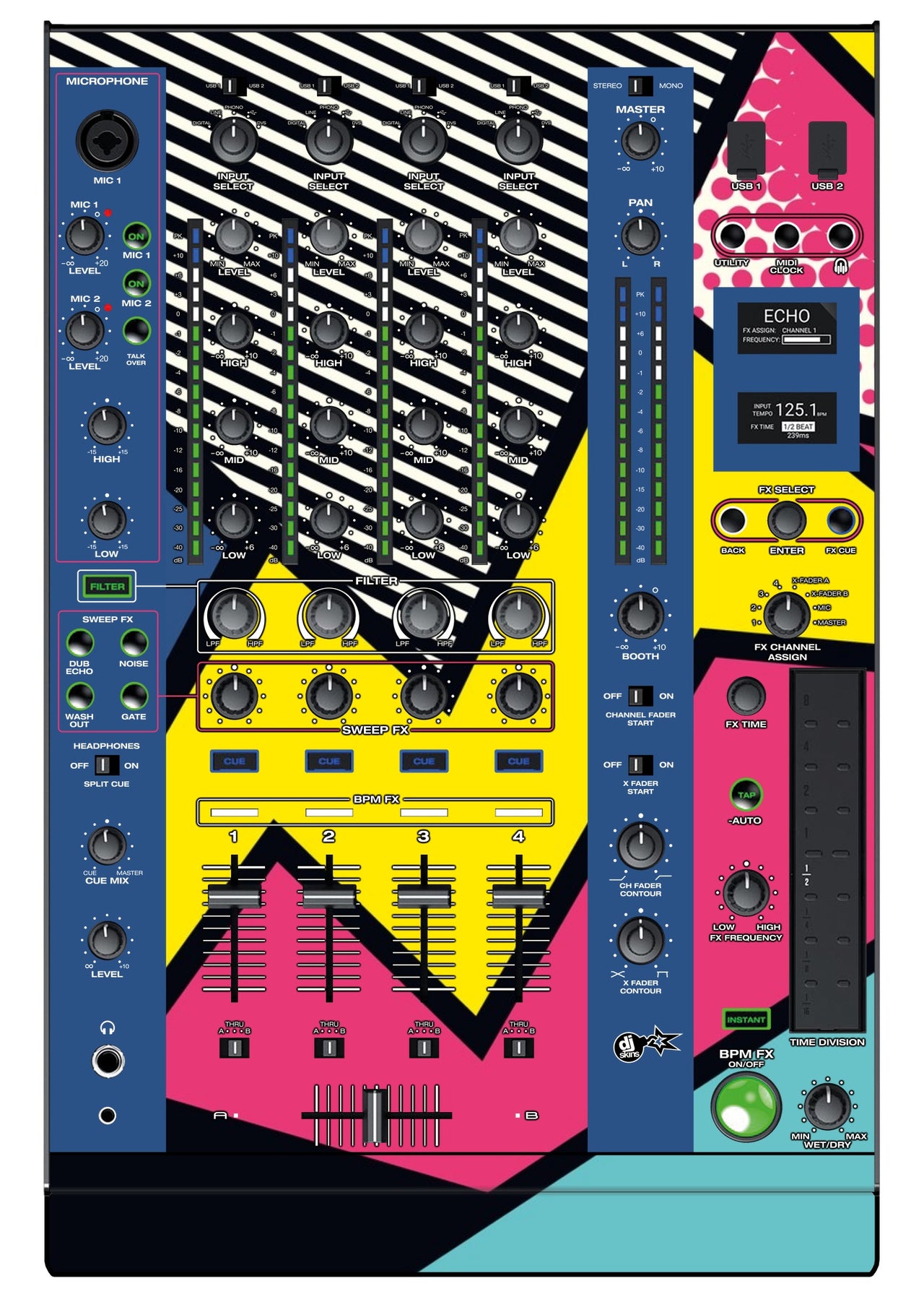 Denon DJ X 1800 Skin Comic