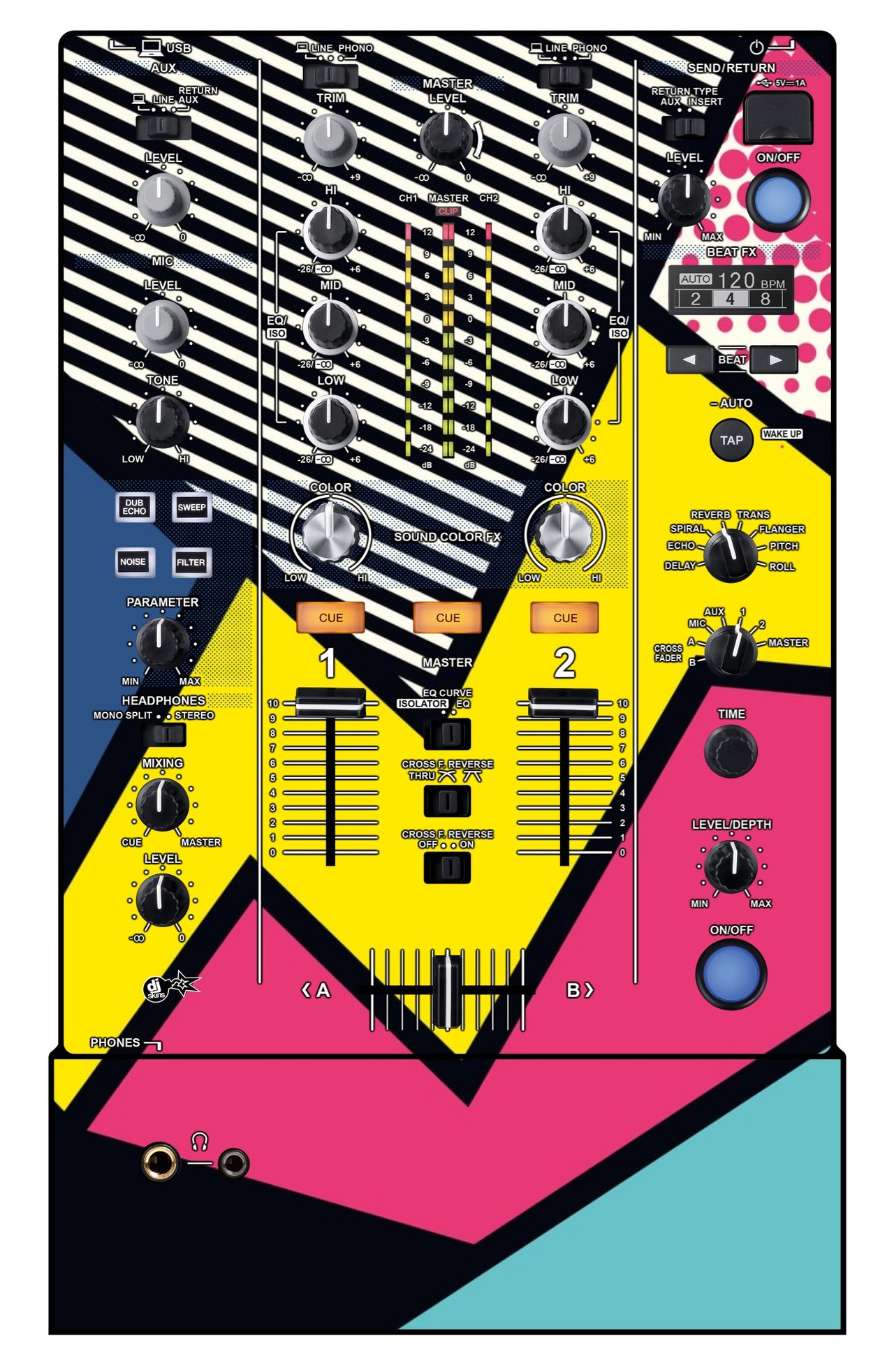 Pioneer DJ DJM 450 Skin Comic