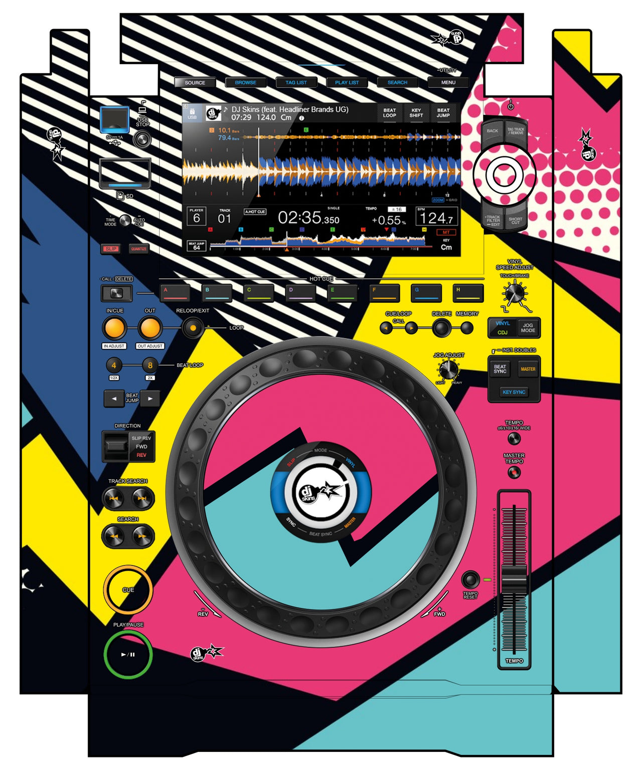 Pioneer DJ CDJ 3000 incl. SIDES Skin Comic