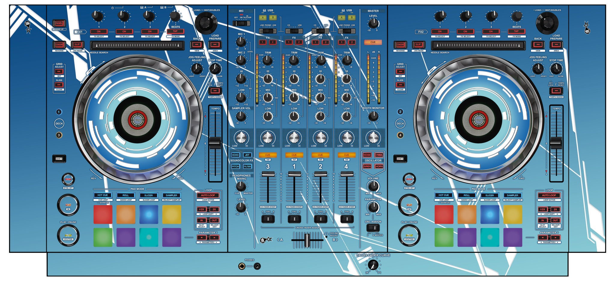 Pioneer DJ DDJ SZ Skin Constructor Blue