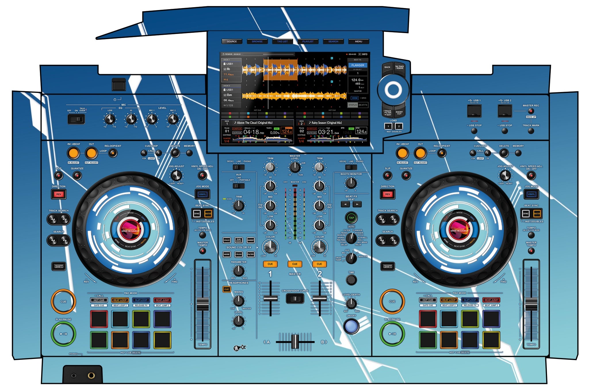 Pioneer DJ XDJ RX 3 Skin Constructor Blue