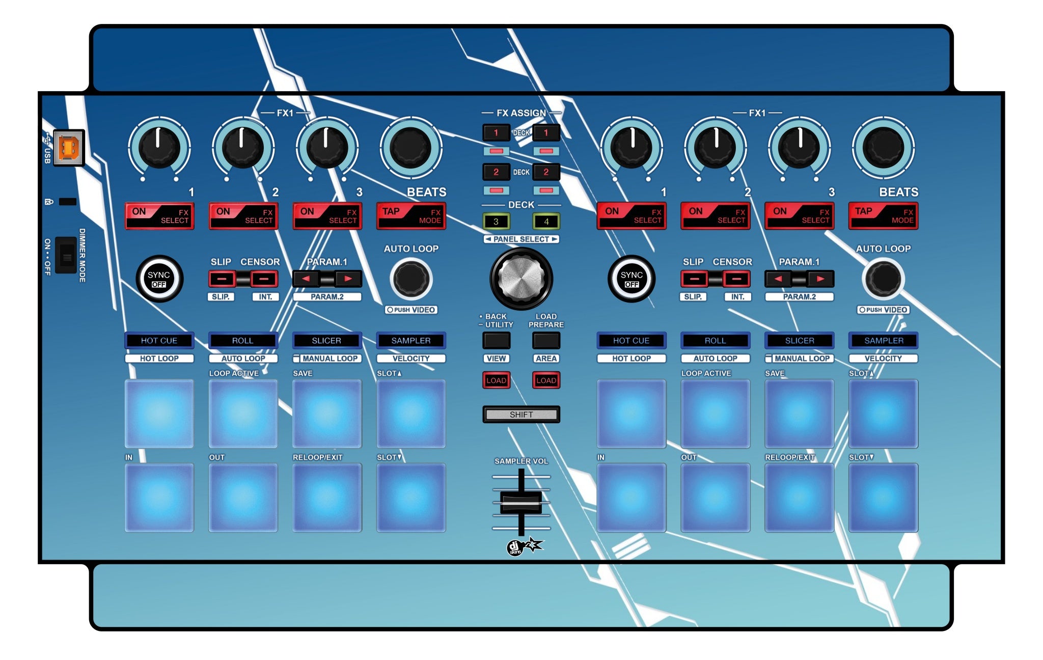 Pioneer DJ DDJ SP 1 Skin Constructor Blue