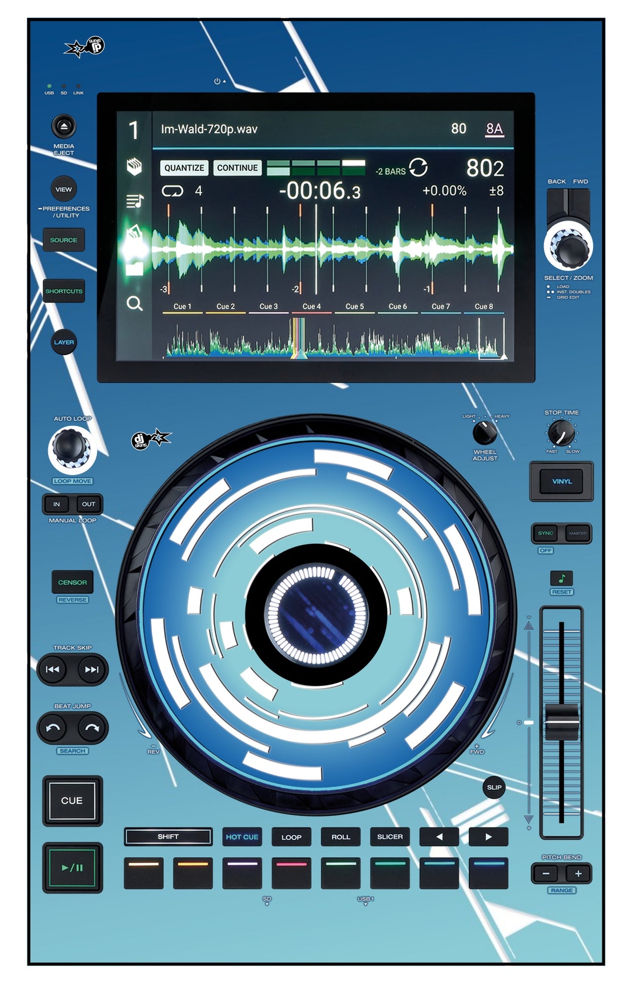 Denon DJ SC 6000 Skin Constructor Blue