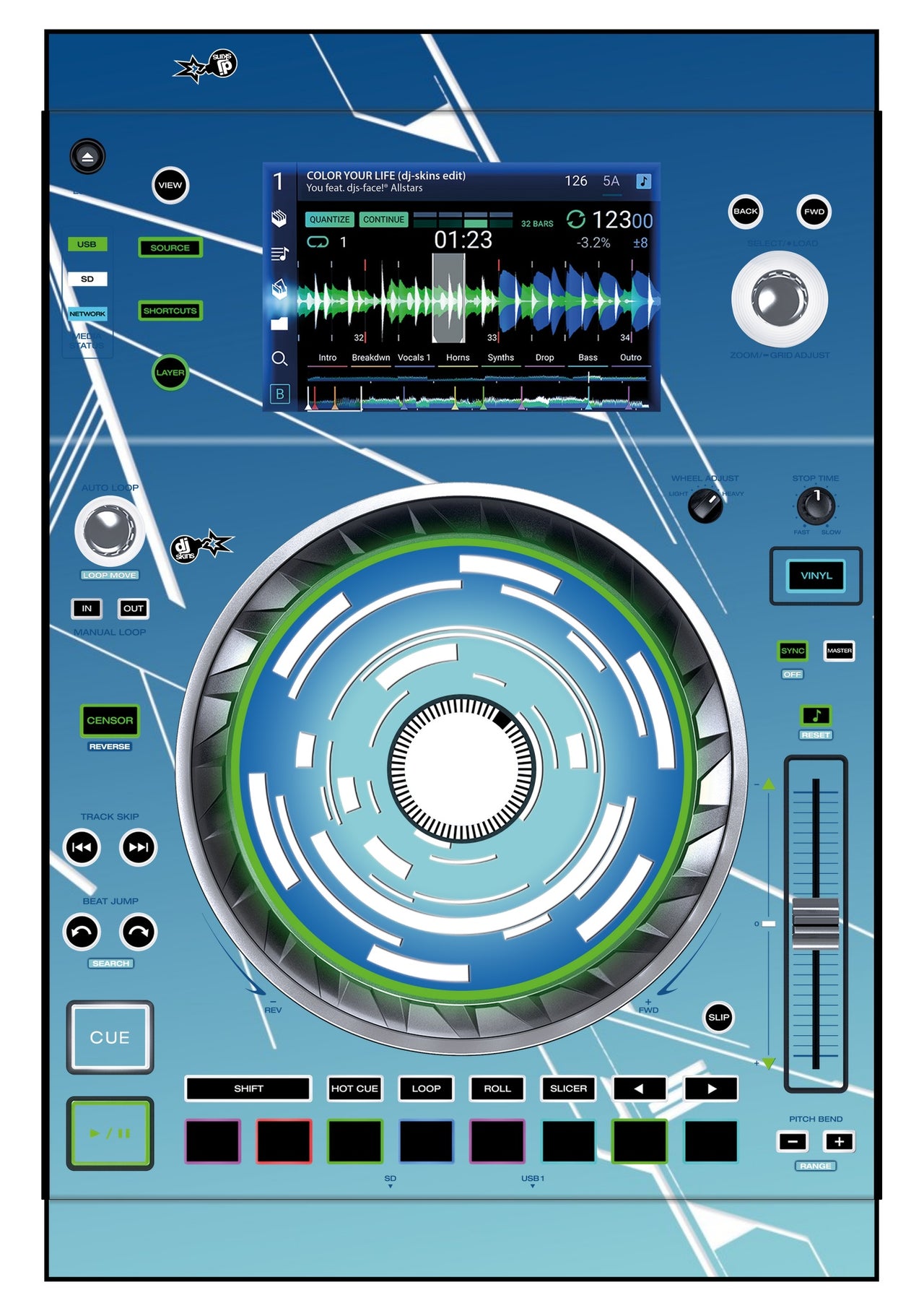 Denon DJ SC 5000 Skin Constructor Blue