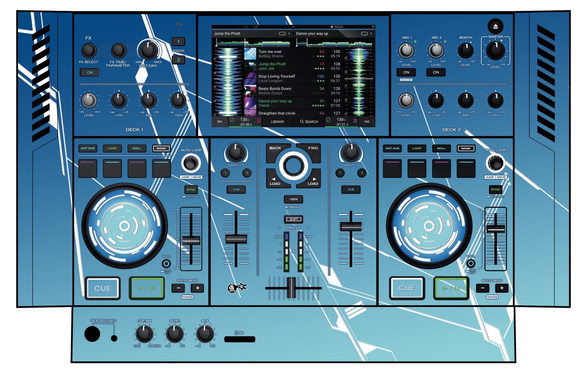 Denon DJ PRIME GO Skin Constructor Blue