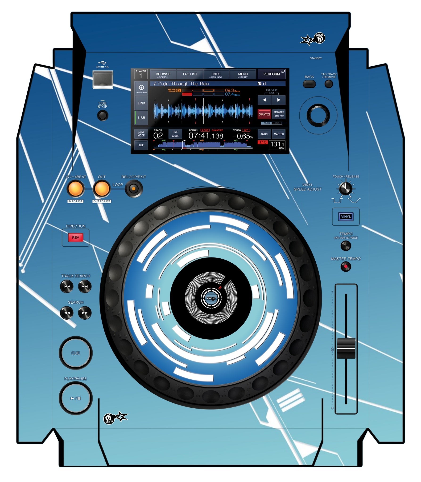 Pioneer DJ XDJ 1000 Skin Constructor Blue