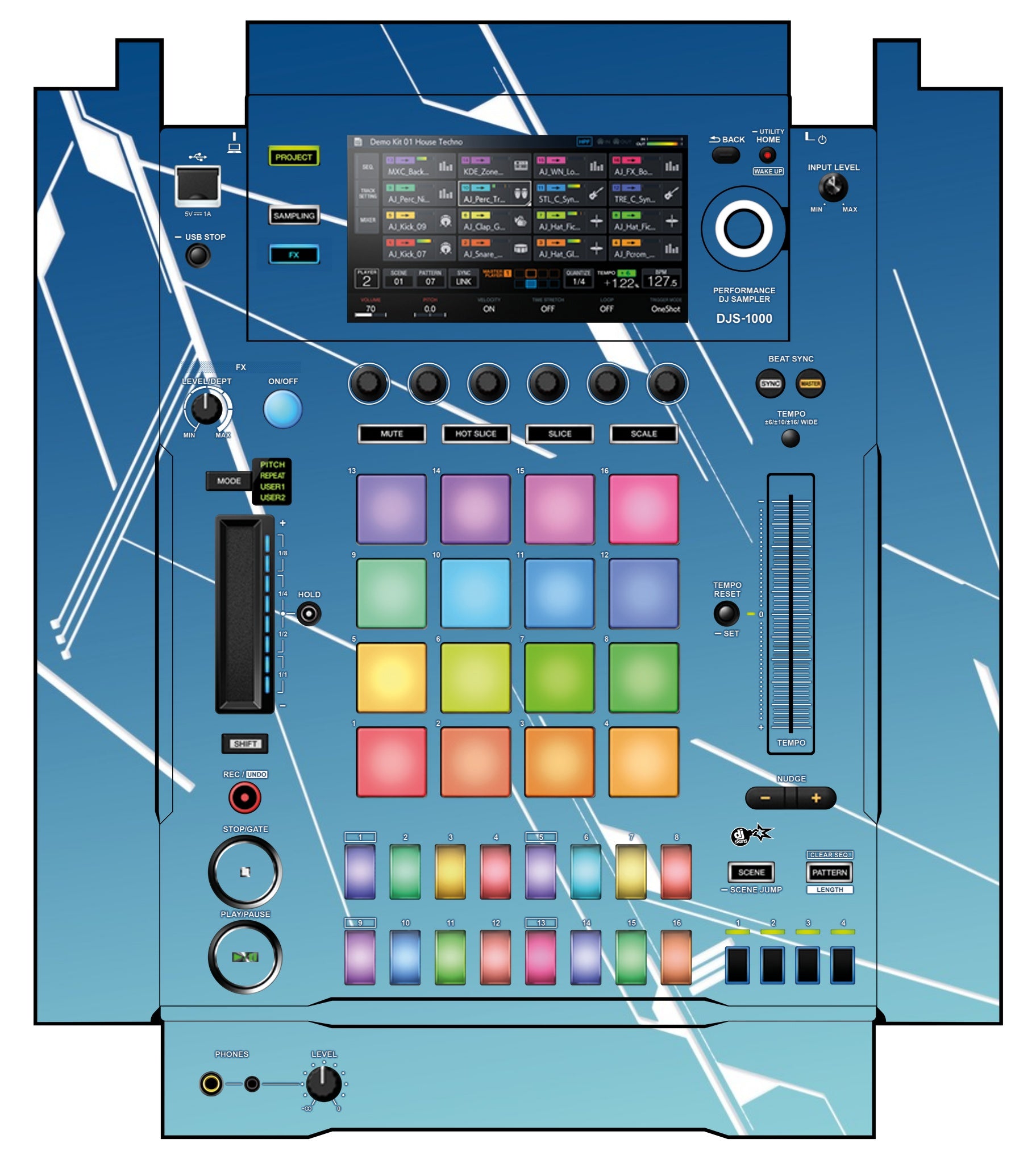 Pioneer DJ DJS 1000 Skin Constructor Blue