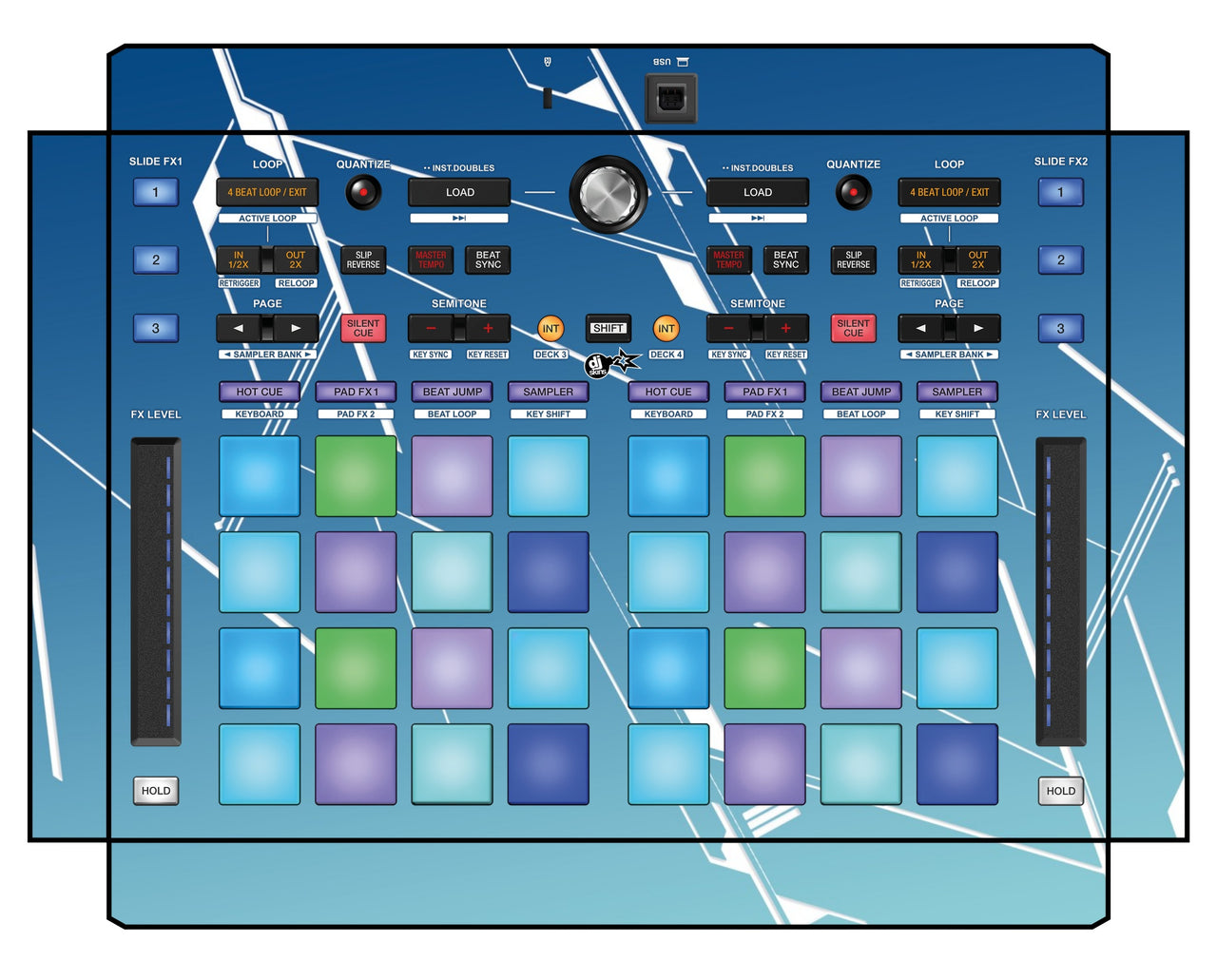 Pioneer DJ DDJ XP 1 Skin Constructor Blue