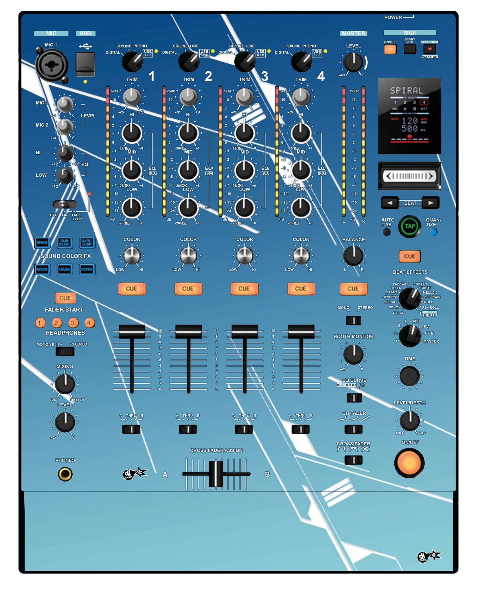 Pioneer DJ DJM 900 NEXUS Skin Constructor Blue