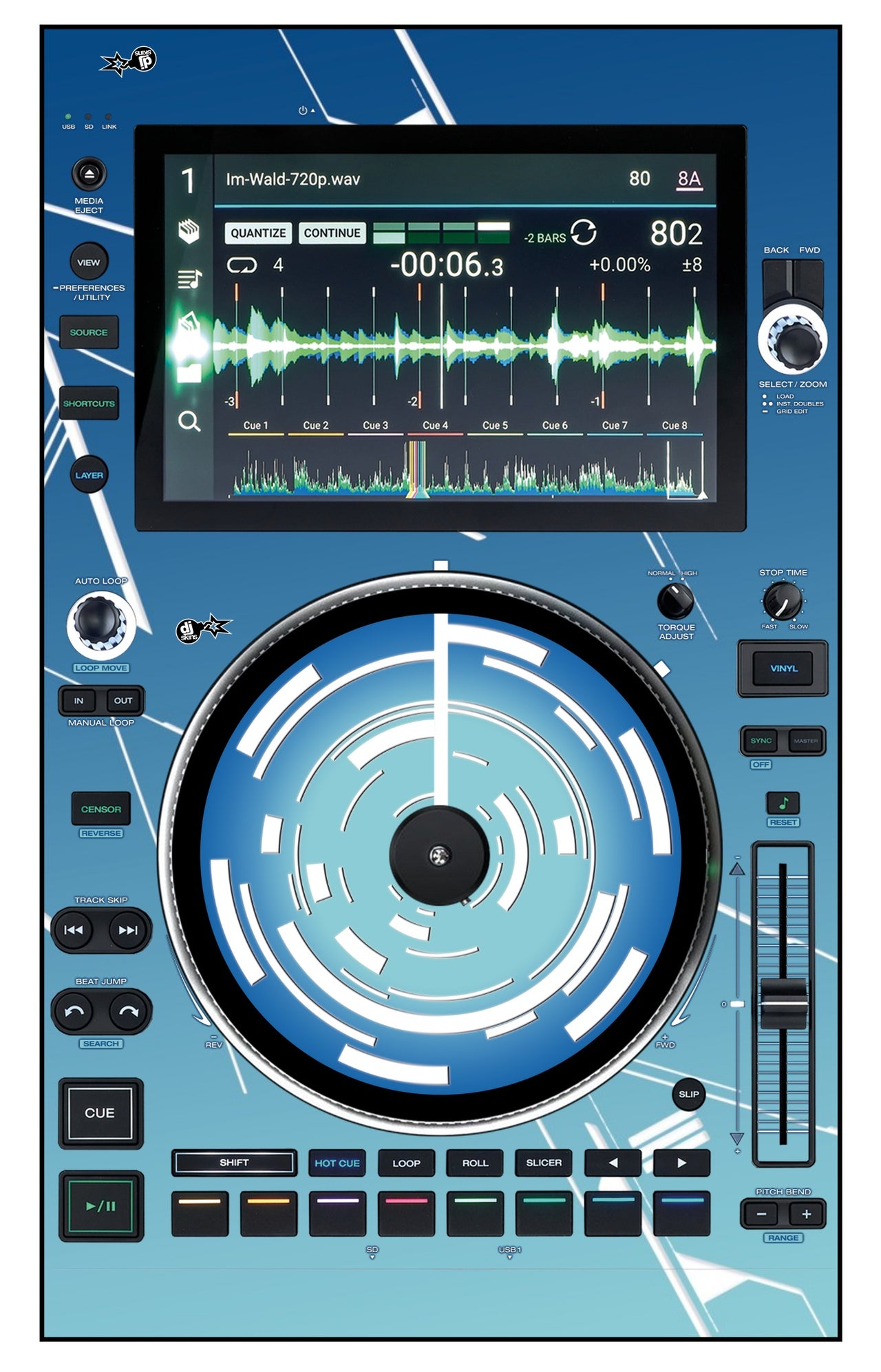 Denon DJ SC 6000 M Skin Constructor Blue