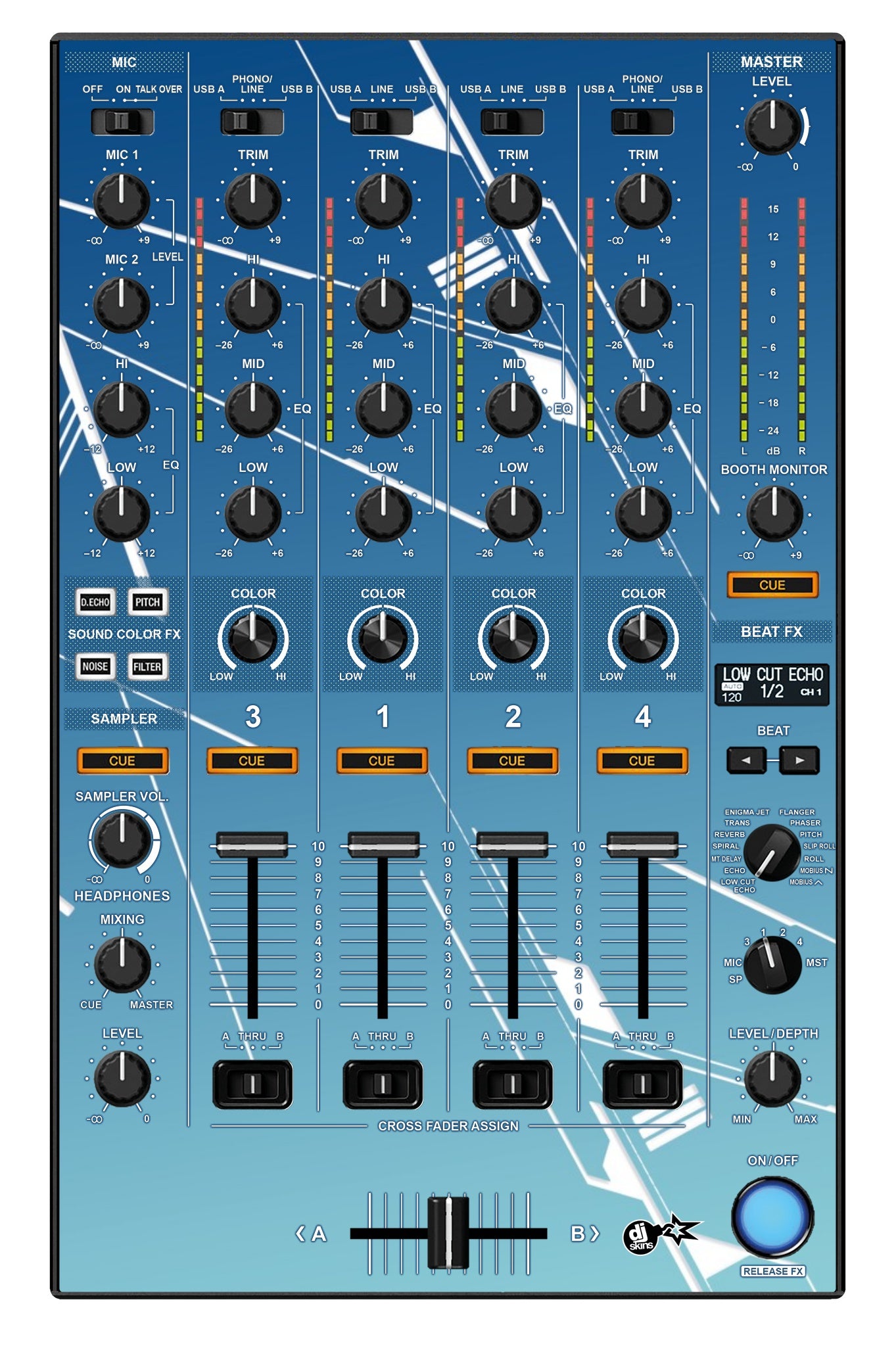 Pioneer DJ DDJ 1000 MIXER Skin Constructor Blue