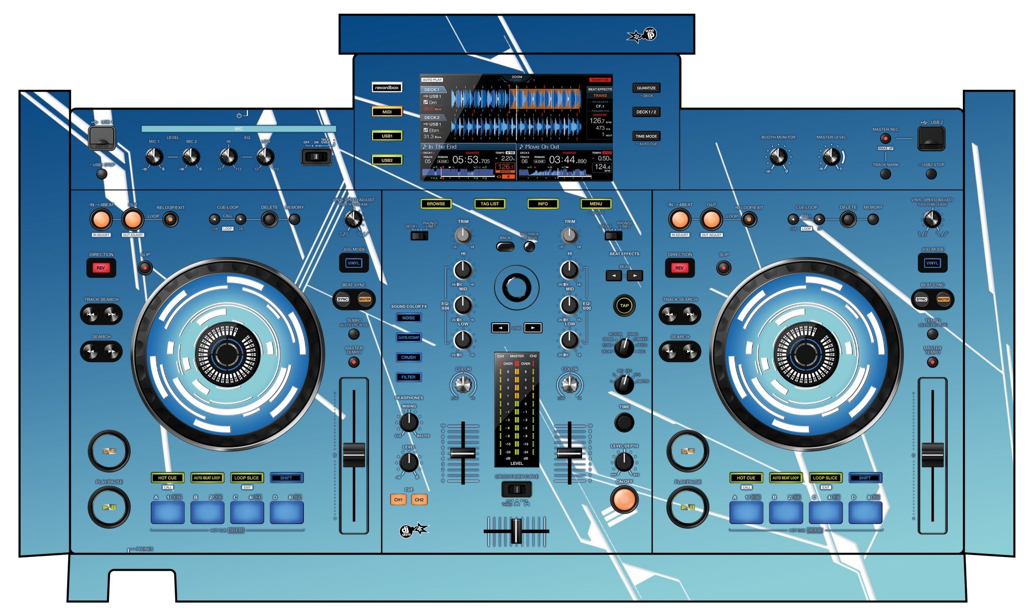 Pioneer DJ XDJ RX Skin Constructor Blue