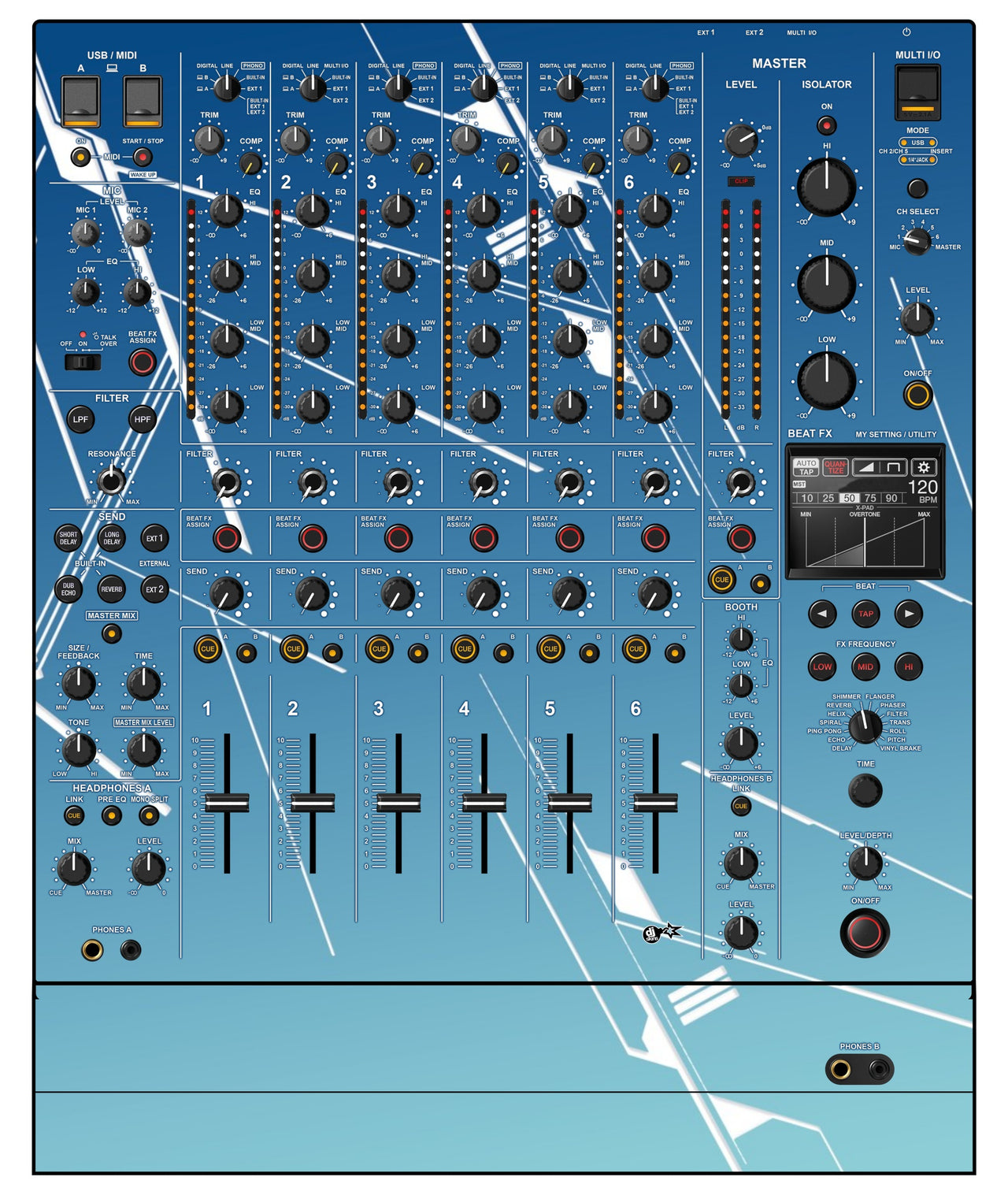 Pioneer DJ DJM V10 LF Skin Constructor Blue