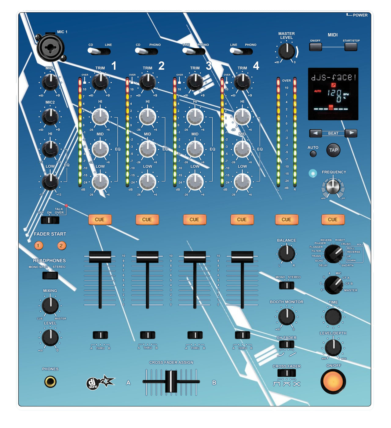Pioneer DJ DJM 700 Skin Constructor Blue