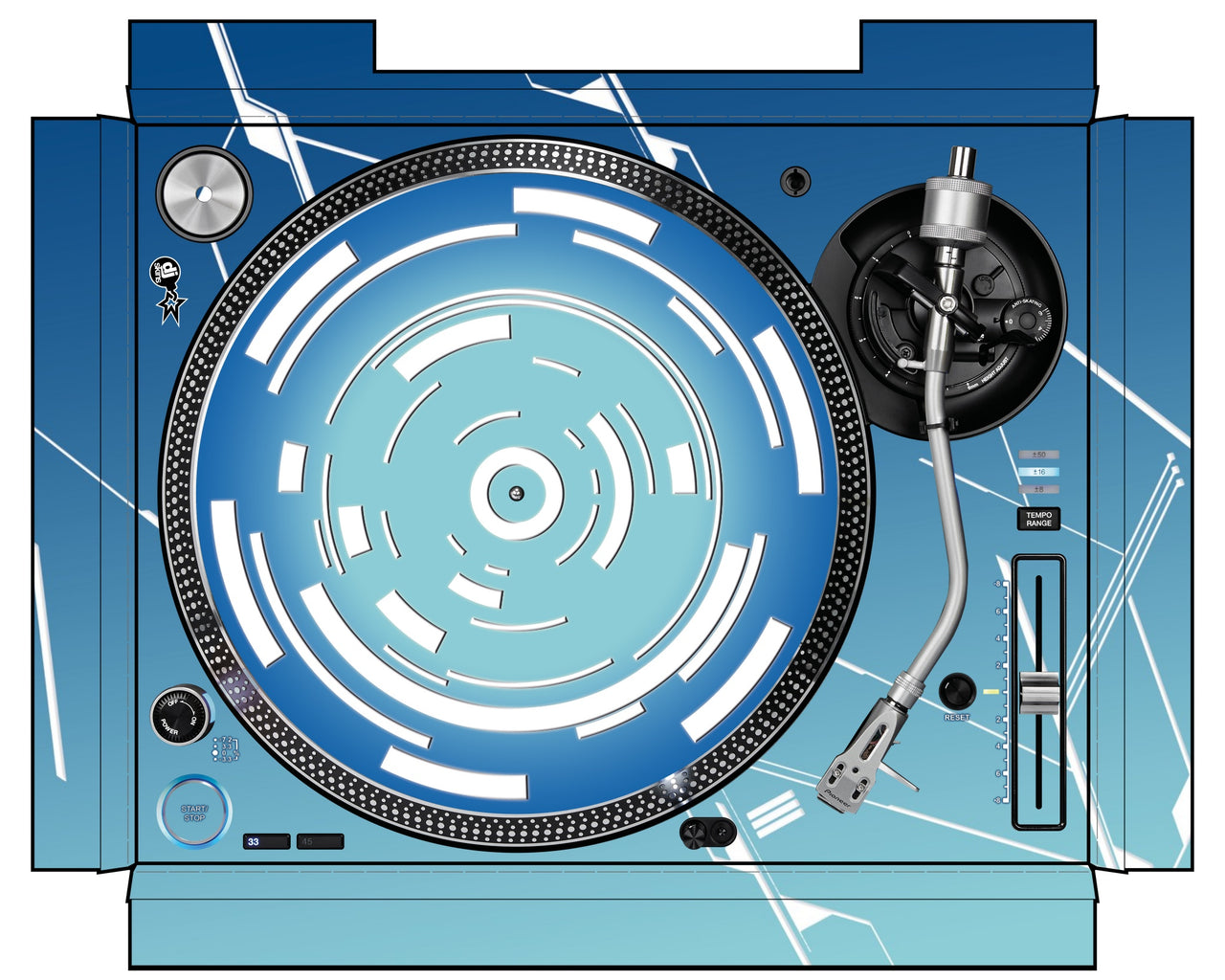 Pioneer DJ PLX 1000 Skin Constructor Blue