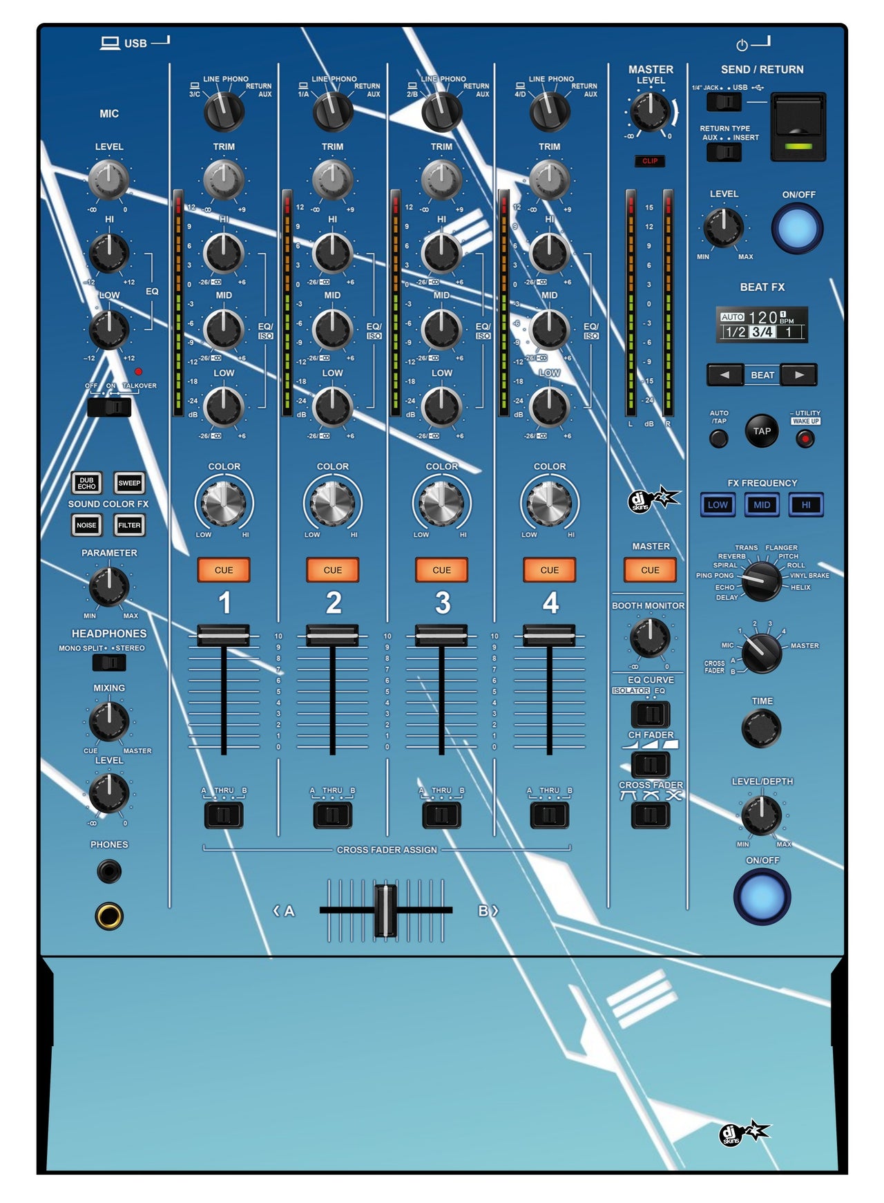 Pioneer DJ DJM 750 MK2 Skin Constructor Blue
