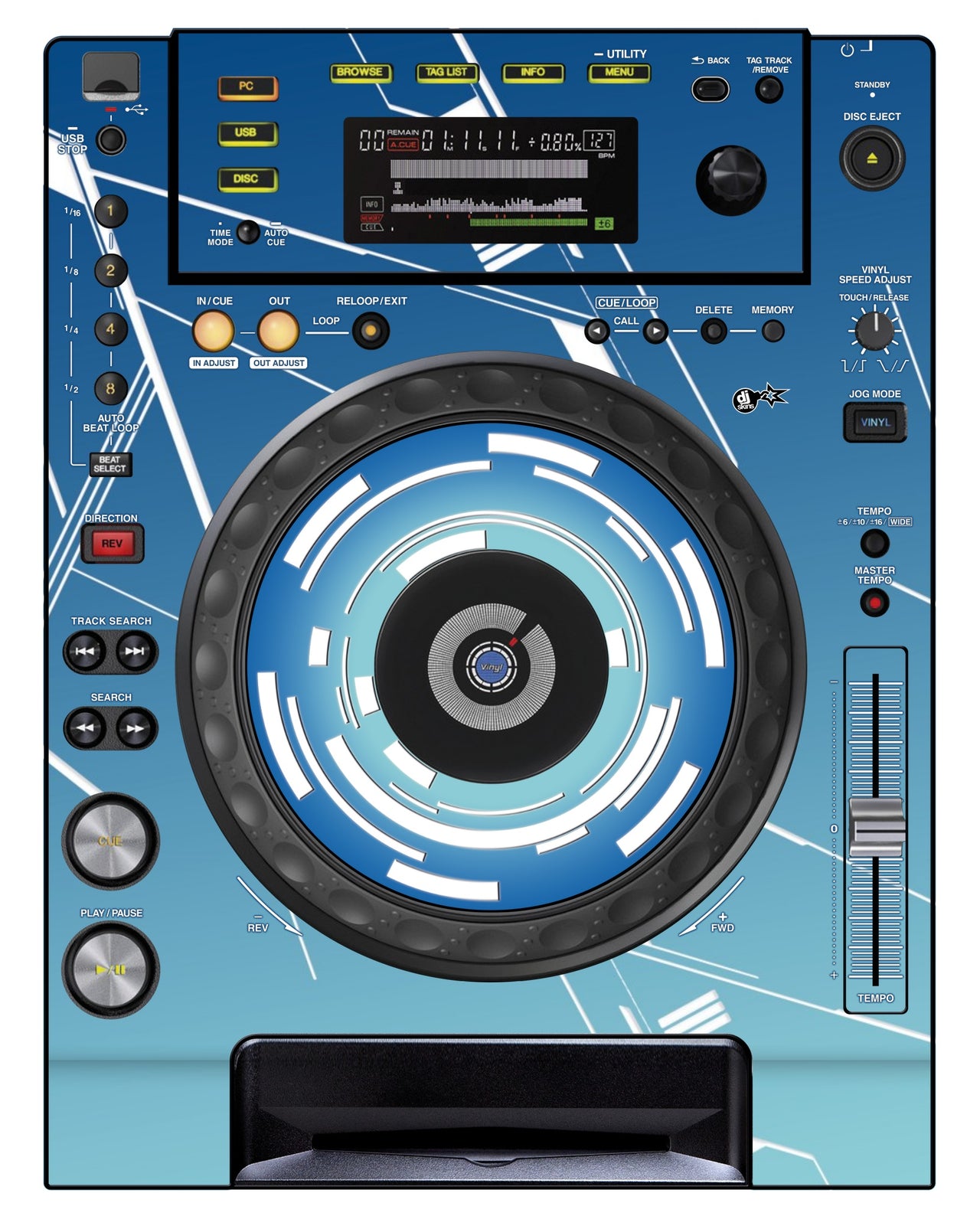 Pioneer DJ CDJ 850 Skin Constructor Blue