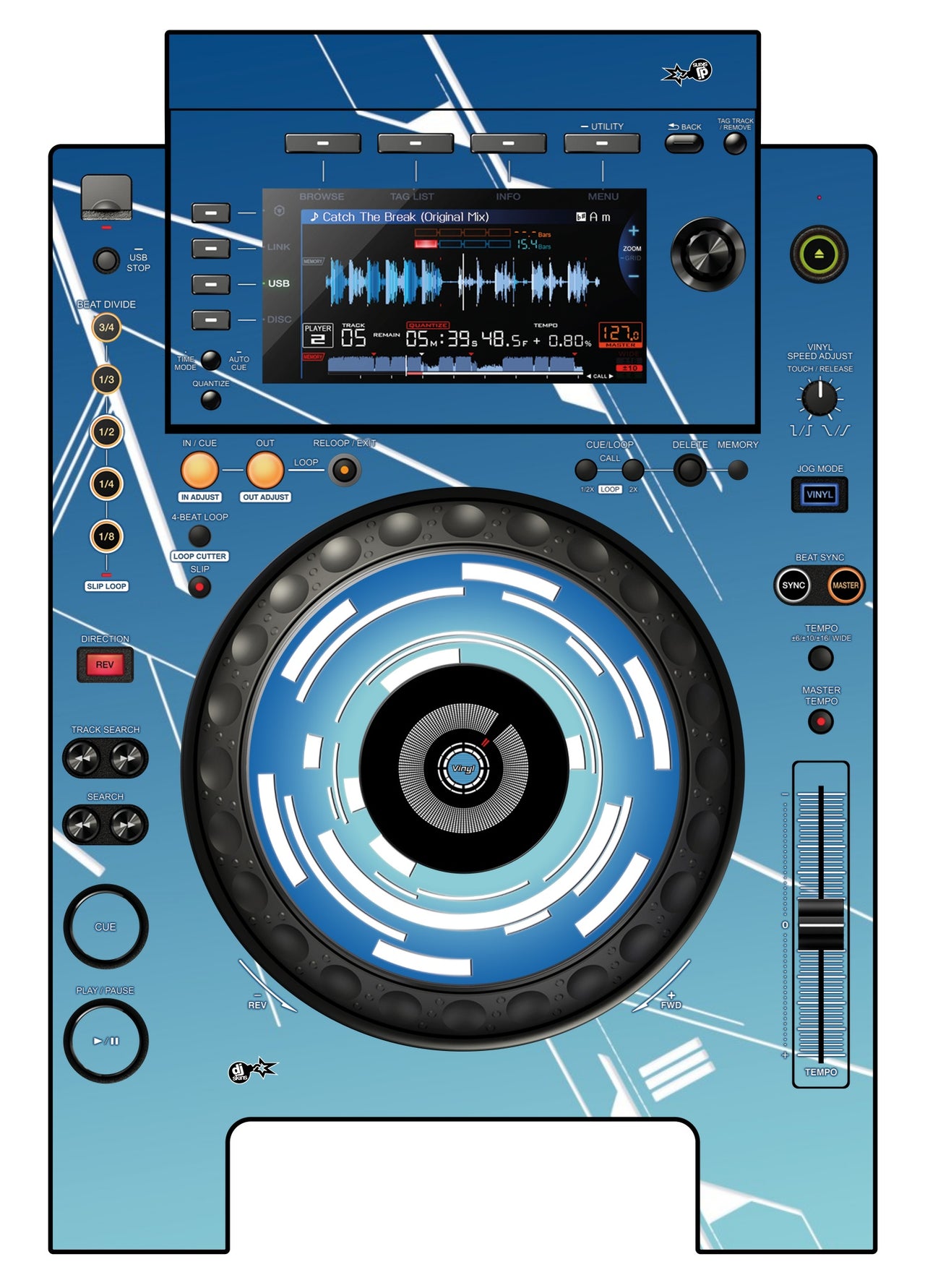 Pioneer DJ CDJ 900 NEXUS Skin Constructor Blue