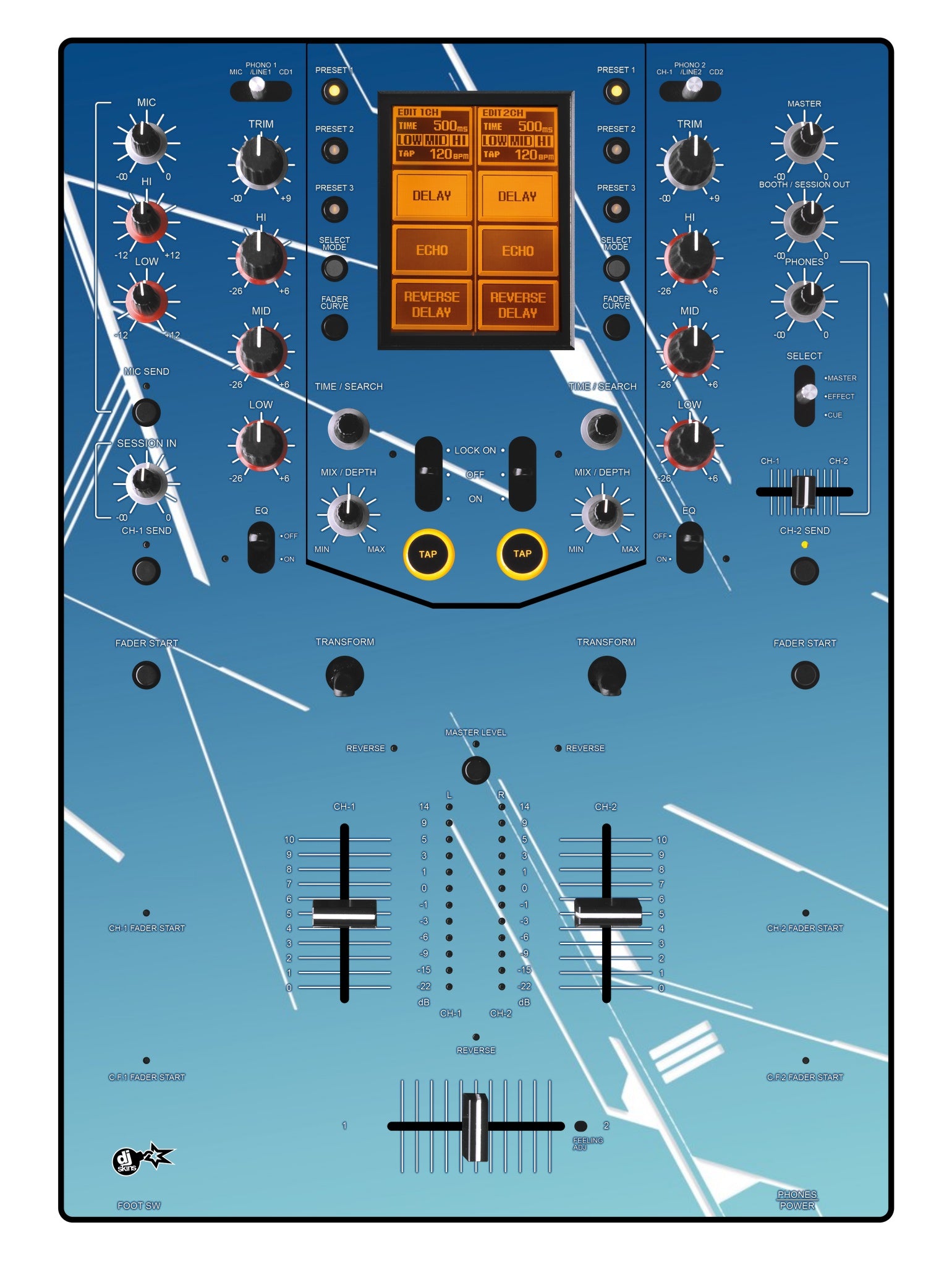 Pioneer DJ DJM 909 Skin Constructor Blue