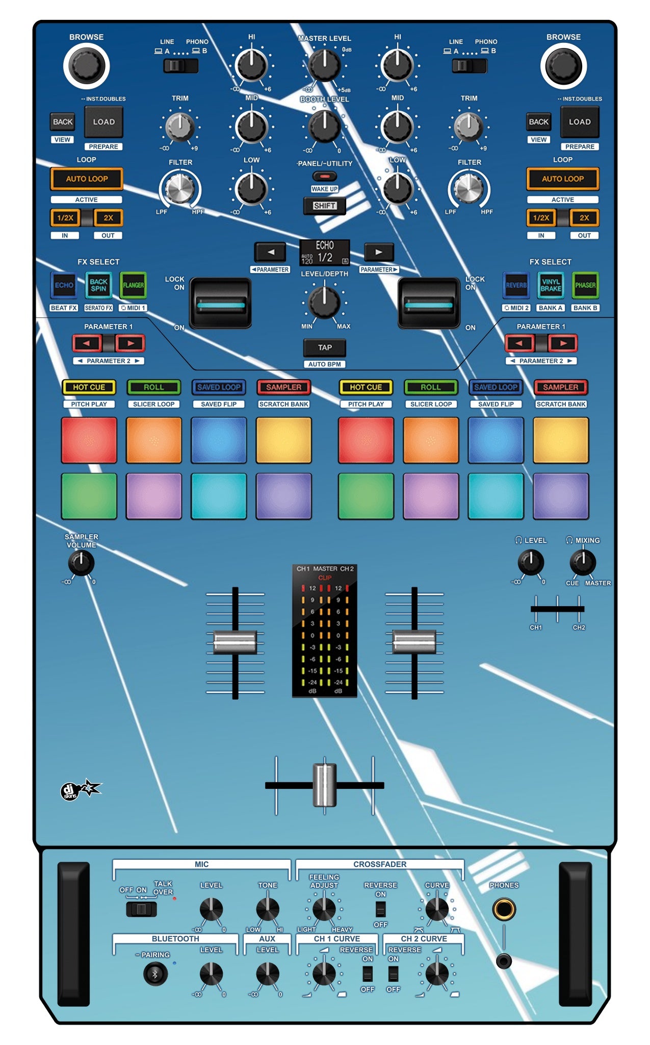 Pioneer DJ DJM S7 Skin Constructor Blue