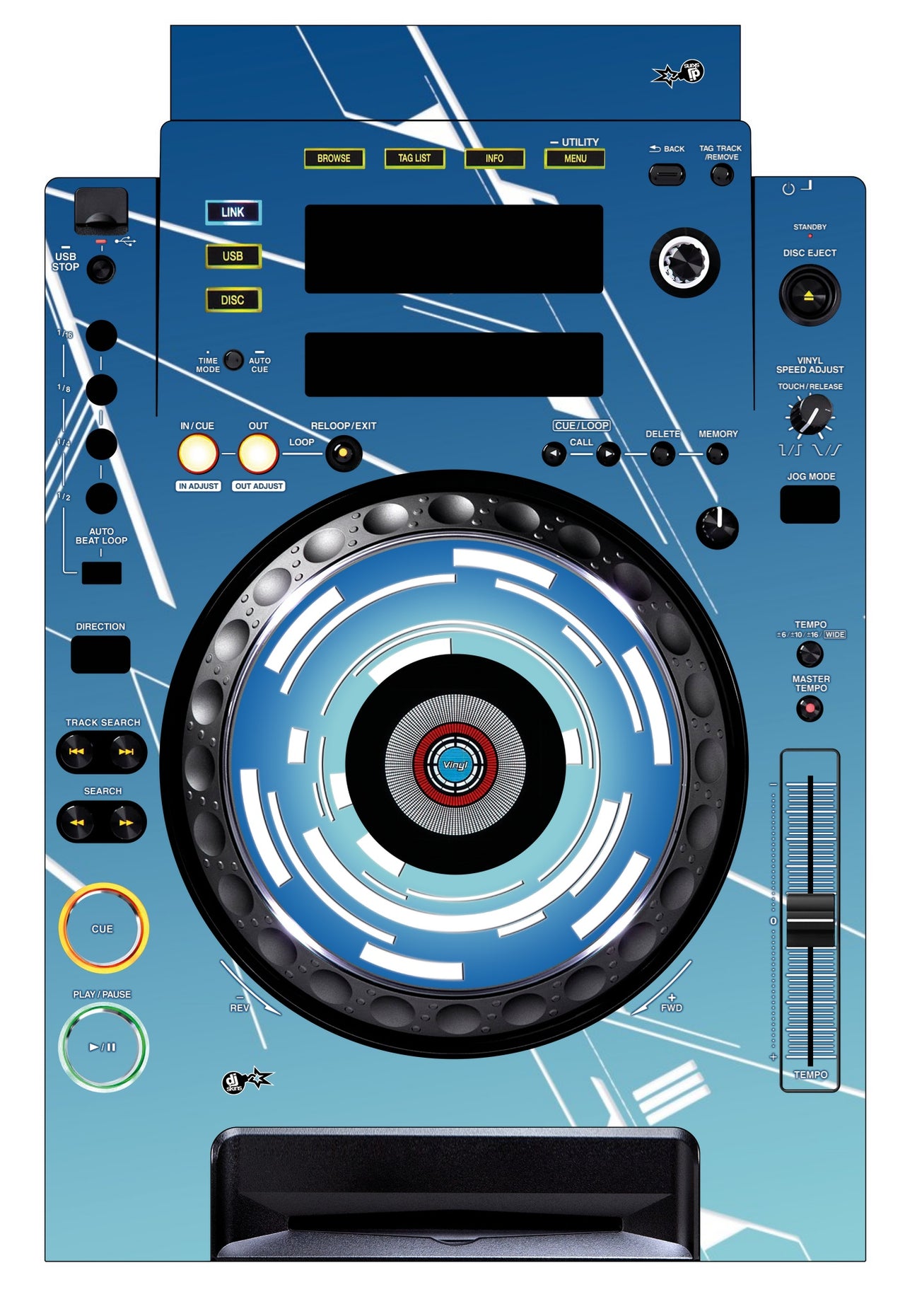 Pioneer DJ CDJ 900 Skin Constructor Blue