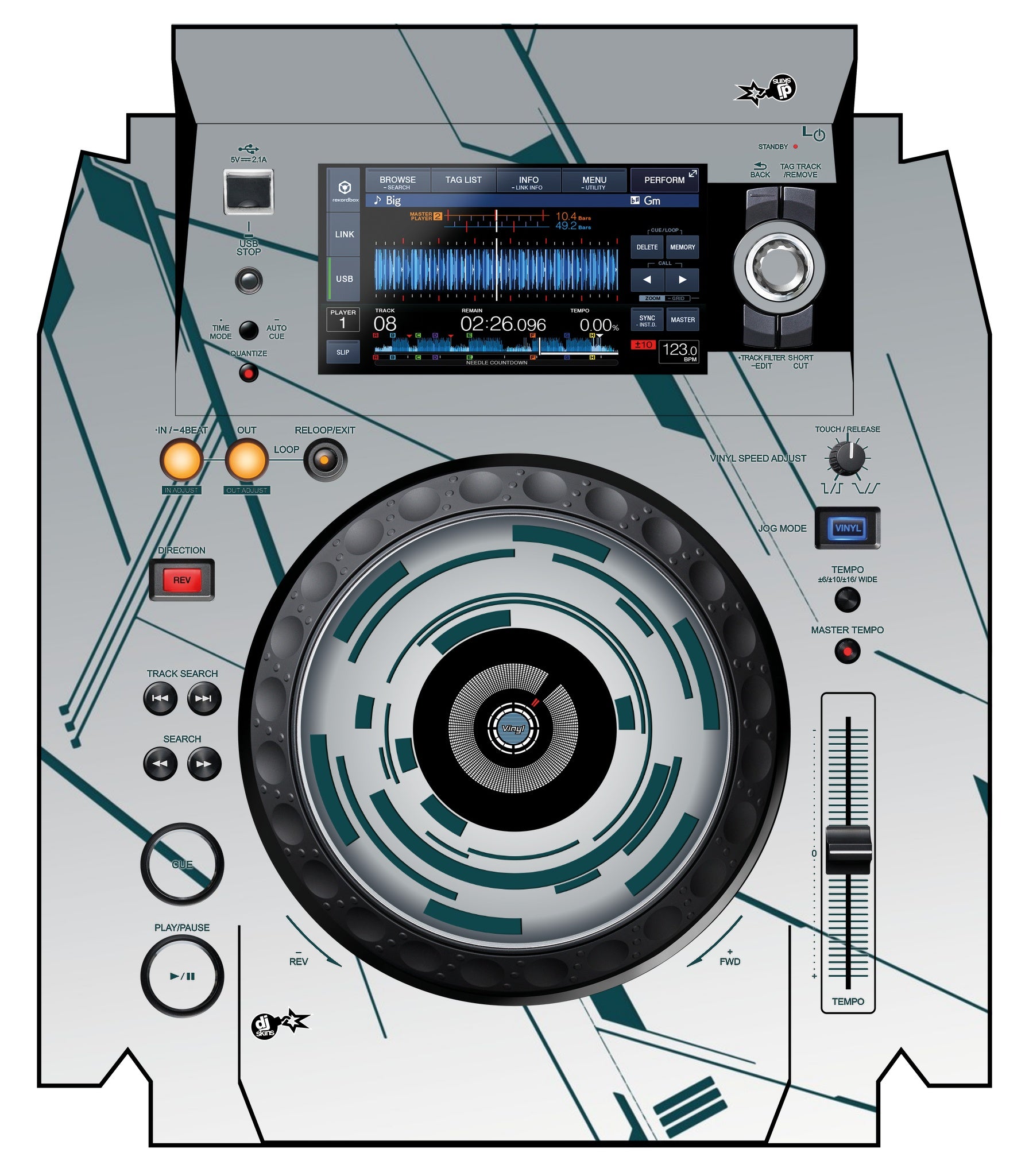 Pioneer DJ XDJ 1000 MK2 Skin Constructor