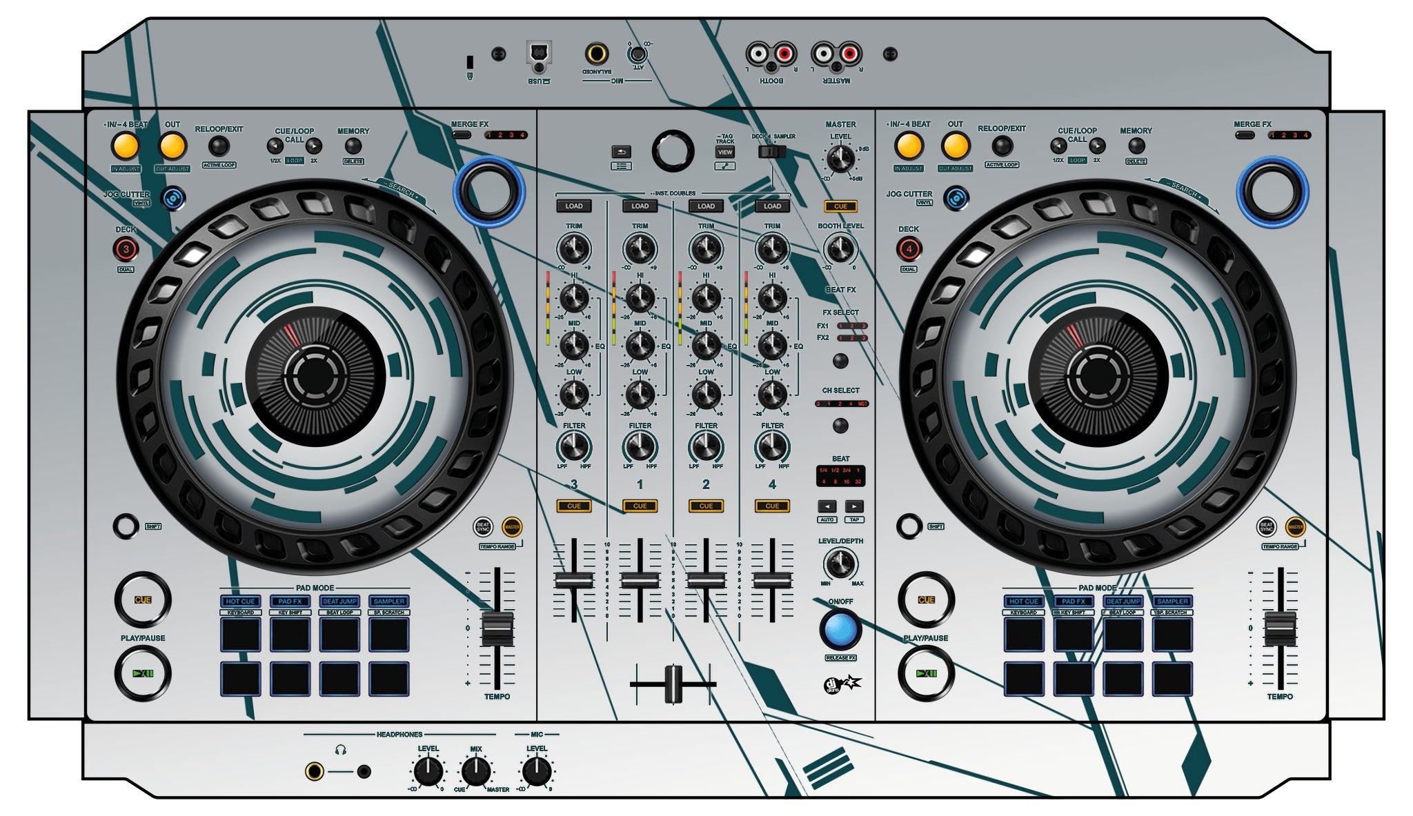 DJ Skins® Pioneer DJ DDJ FLX6 Skin Constructor