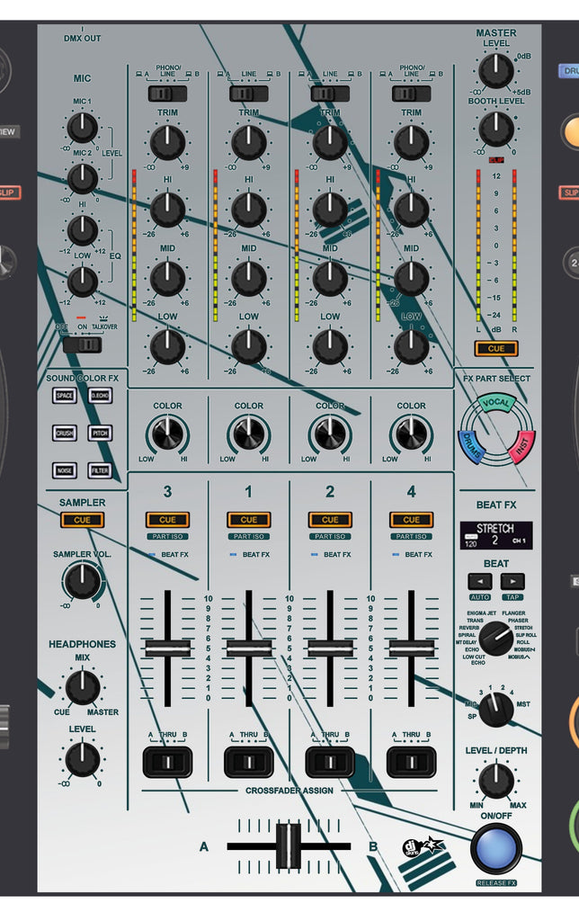 Pioneer DJ DDJ FLX10 MIXER Skin Constructor