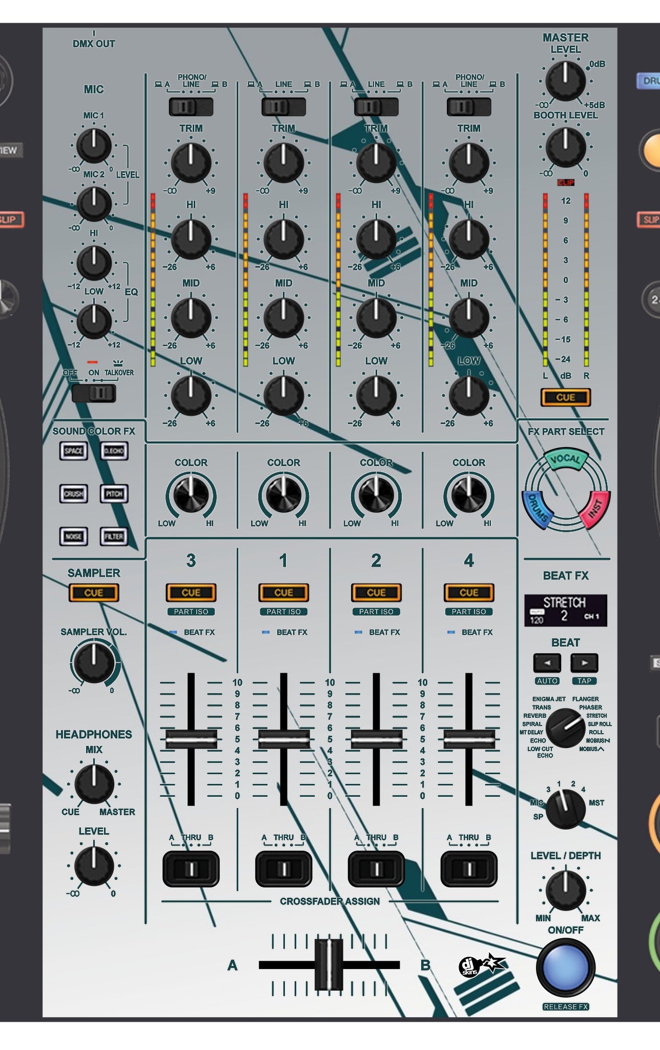 Pioneer DJ DDJ FLX10 MIXER Skin Constructor