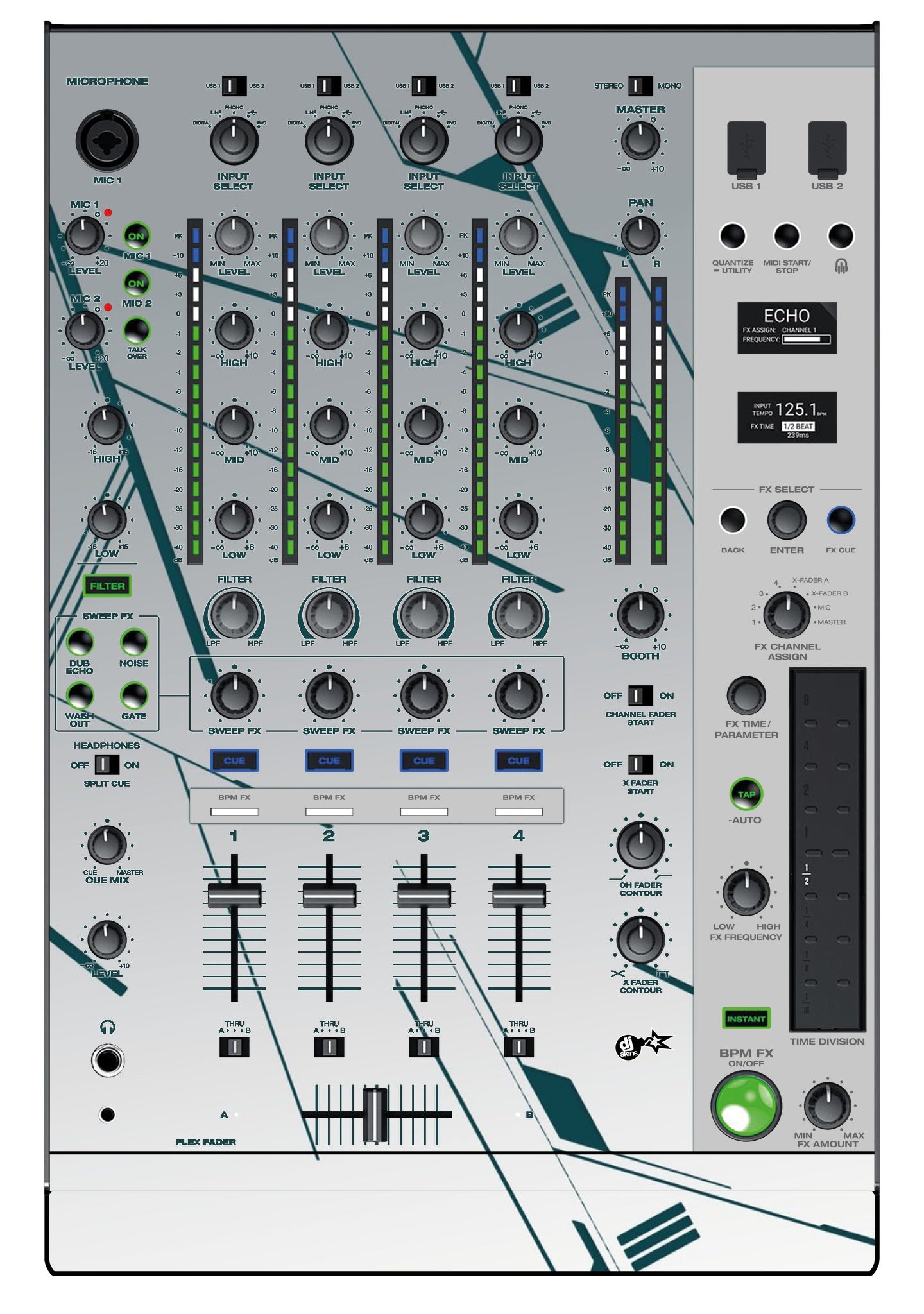 Denon DJ X 1850 Skin Constructor