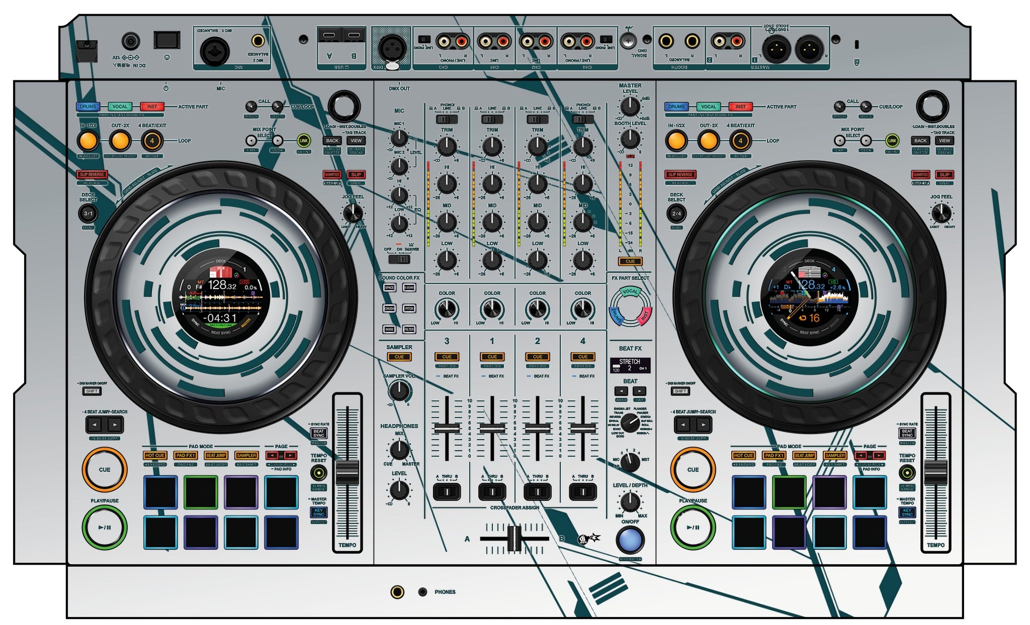 DJ Skins® Pioneer DJ DDJ FLX10 Skin Constructor