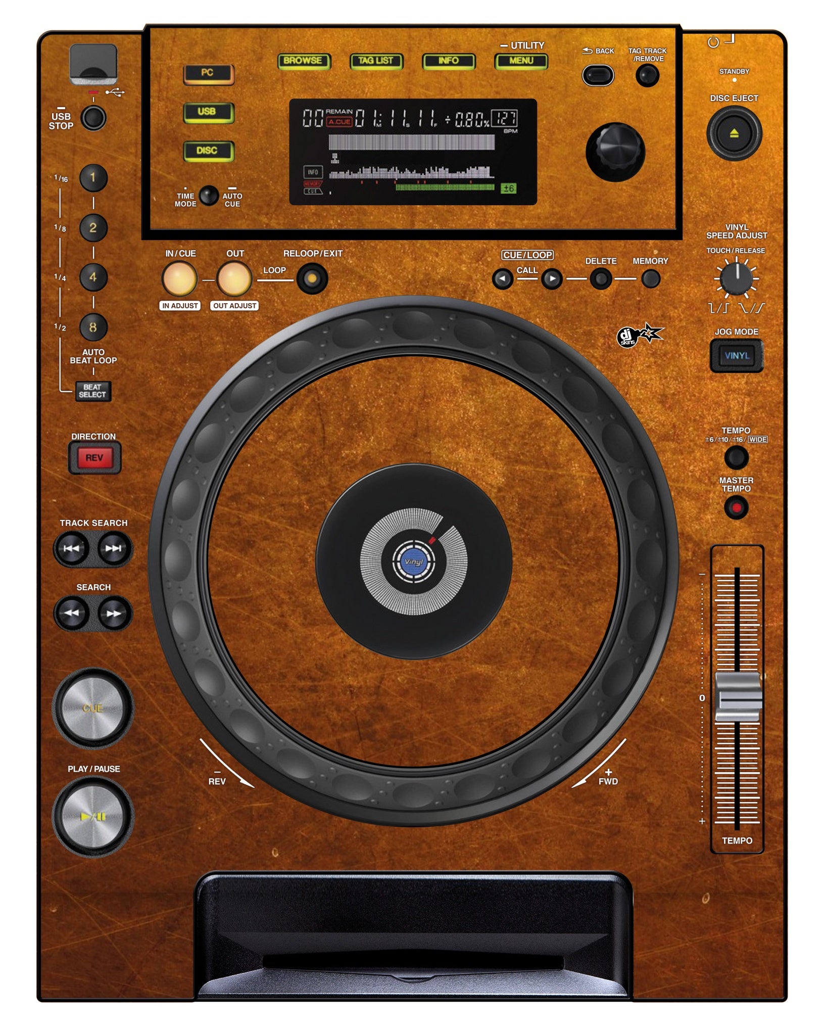 Pioneer DJ CDJ 850 Skin Copper