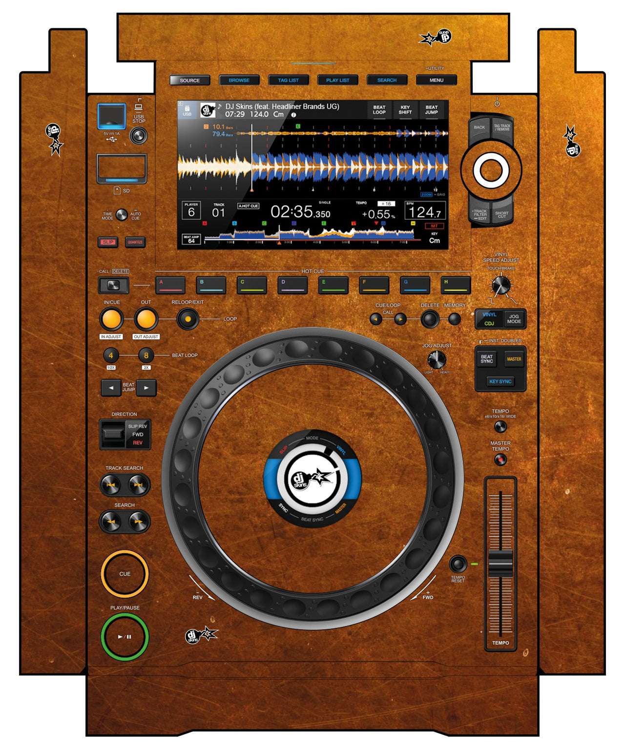 Pioneer DJ CDJ 3000 incl. SIDES Skin Copper