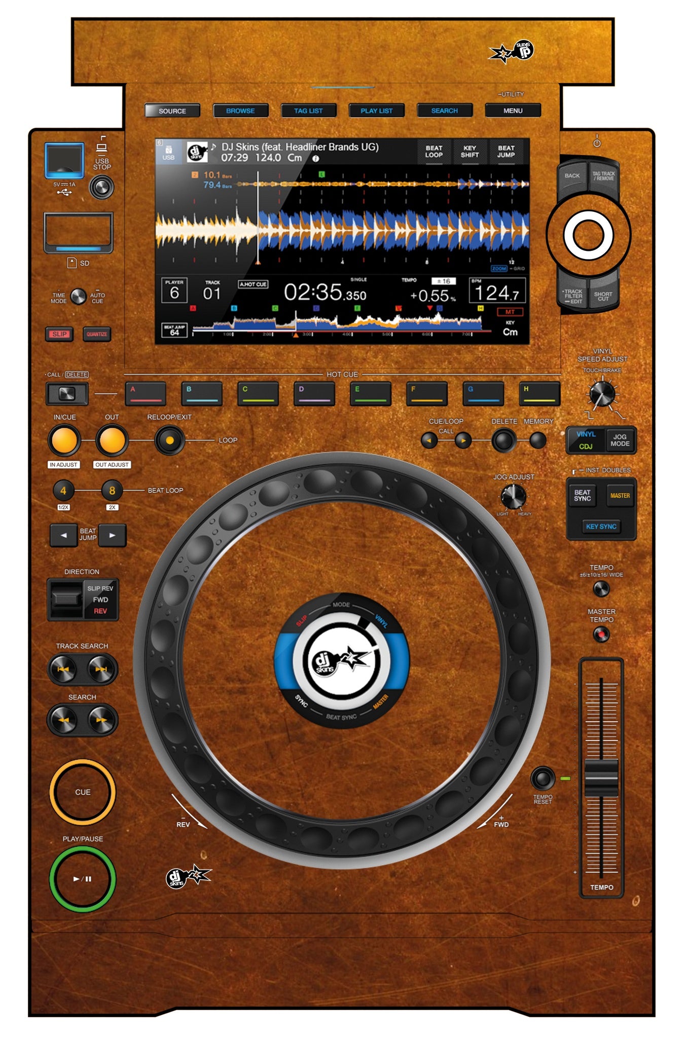 Pioneer DJ CDJ 3000 Skin Copper
